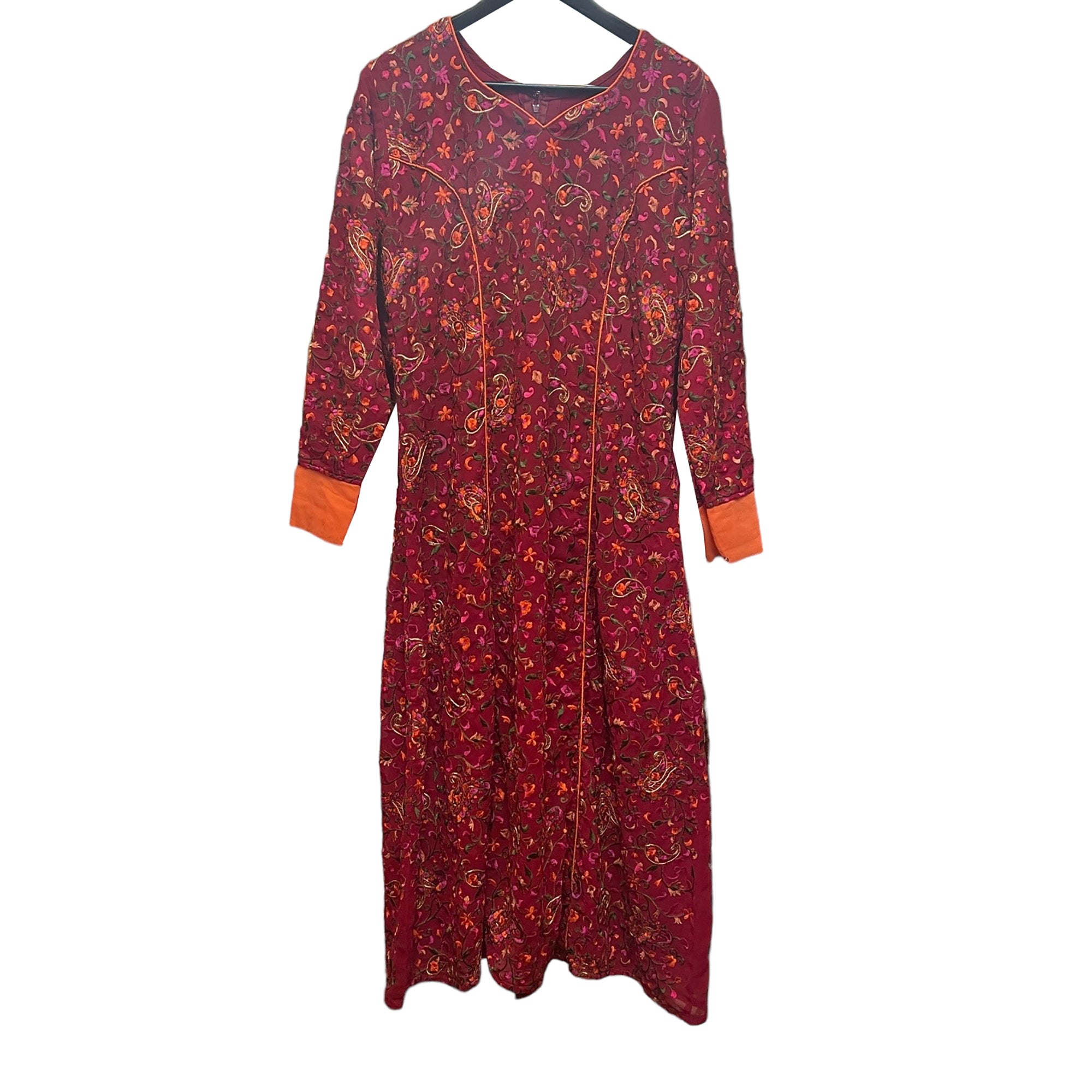 Red Floral Anarkali Kurta - Vintage India NYC