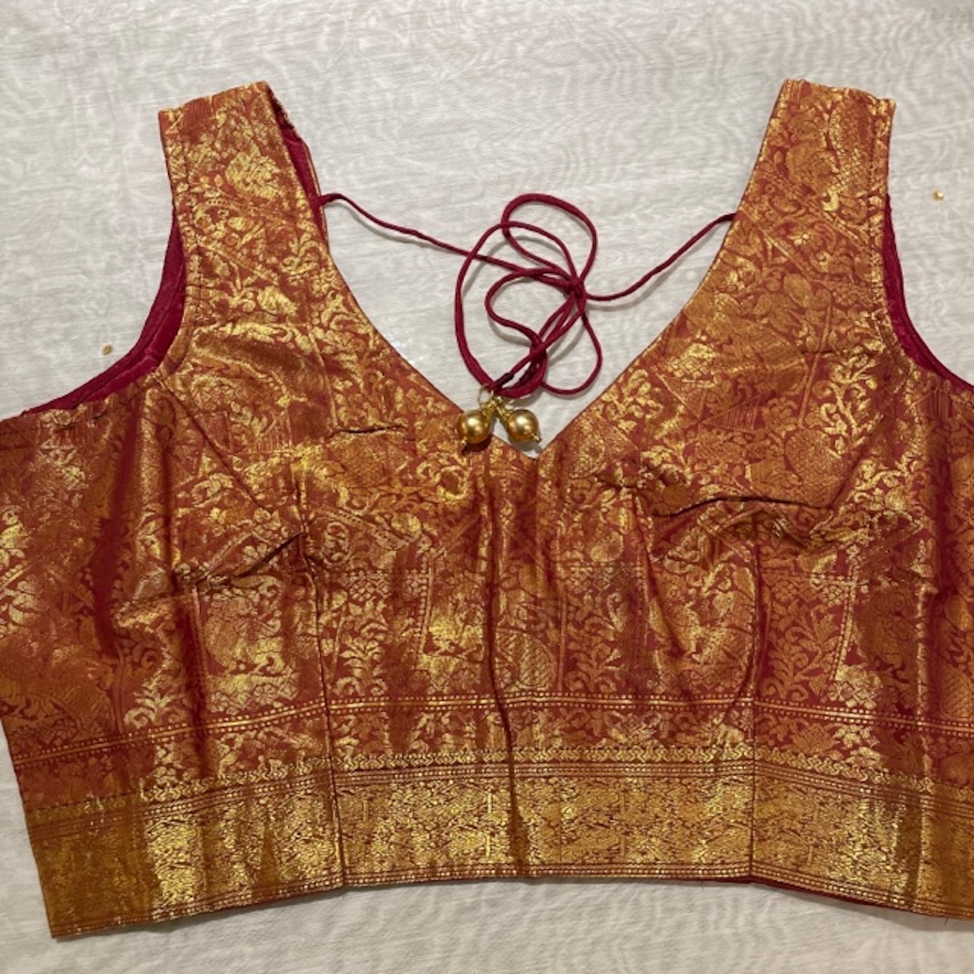Brocade Saree Blouses-Size 40 - Vintage India NYC