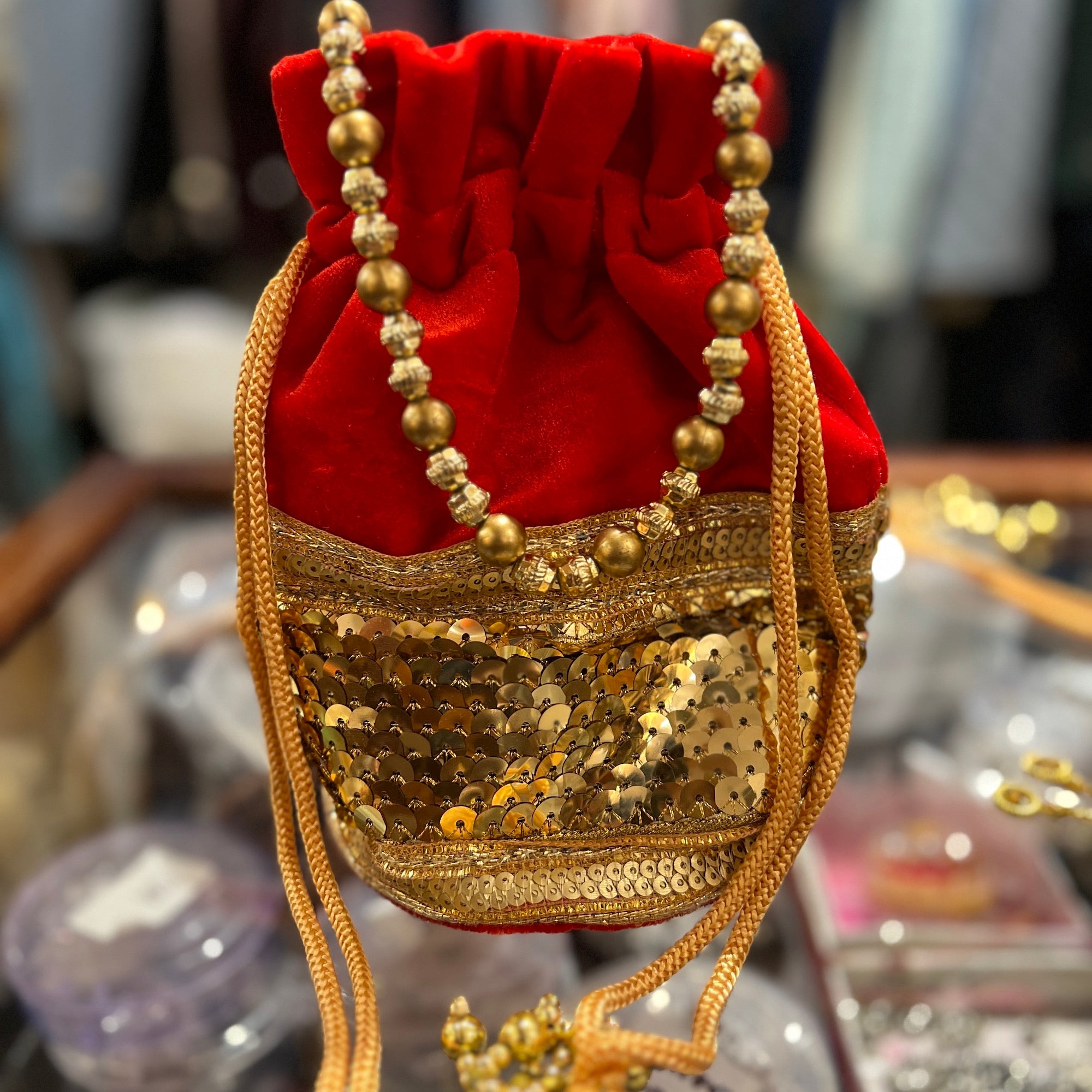 Velvet Potli Bag - Vintage India NYC