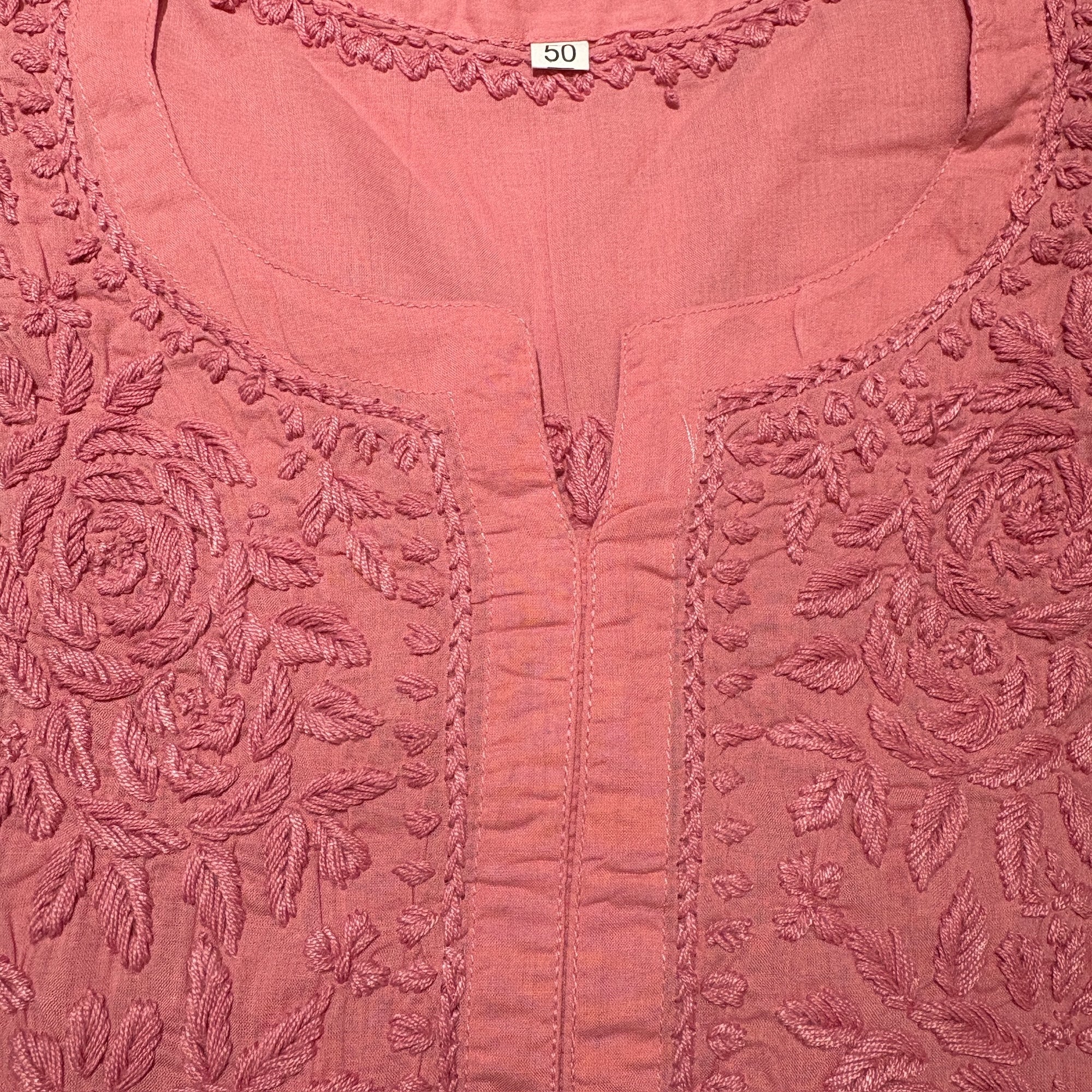 MA Short Embroidered Cotton Kurti-Size 48