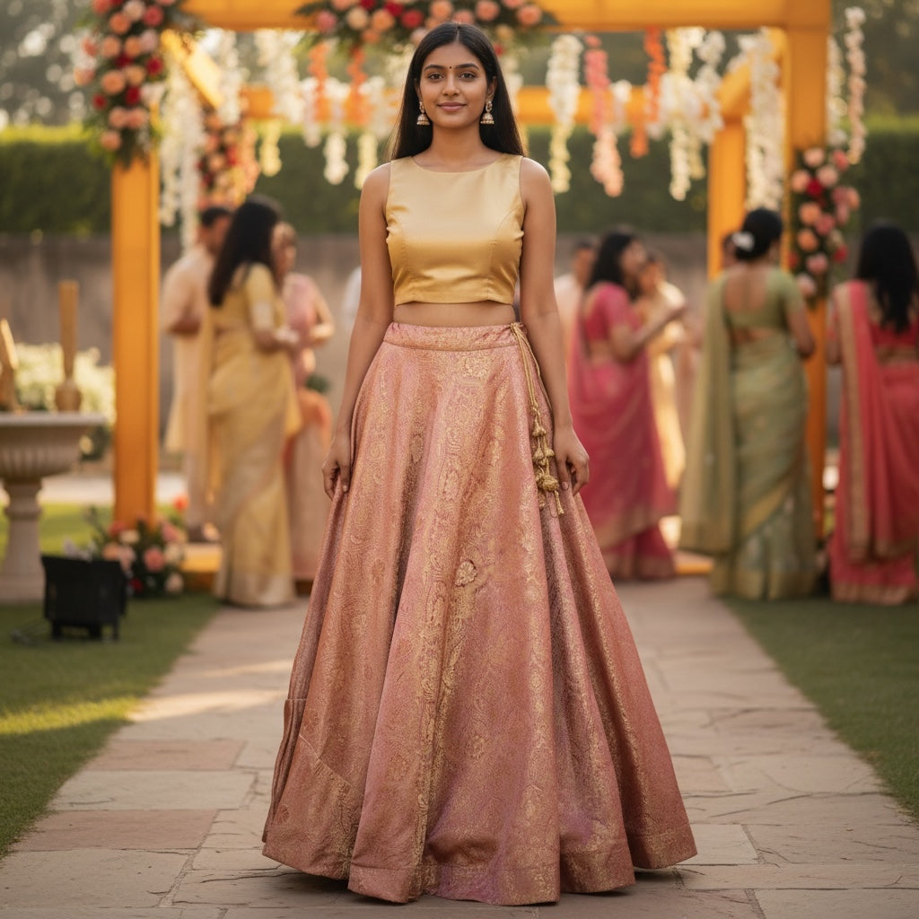 DT Brocade Crest Lehengas - Colors - Vintage India NYC