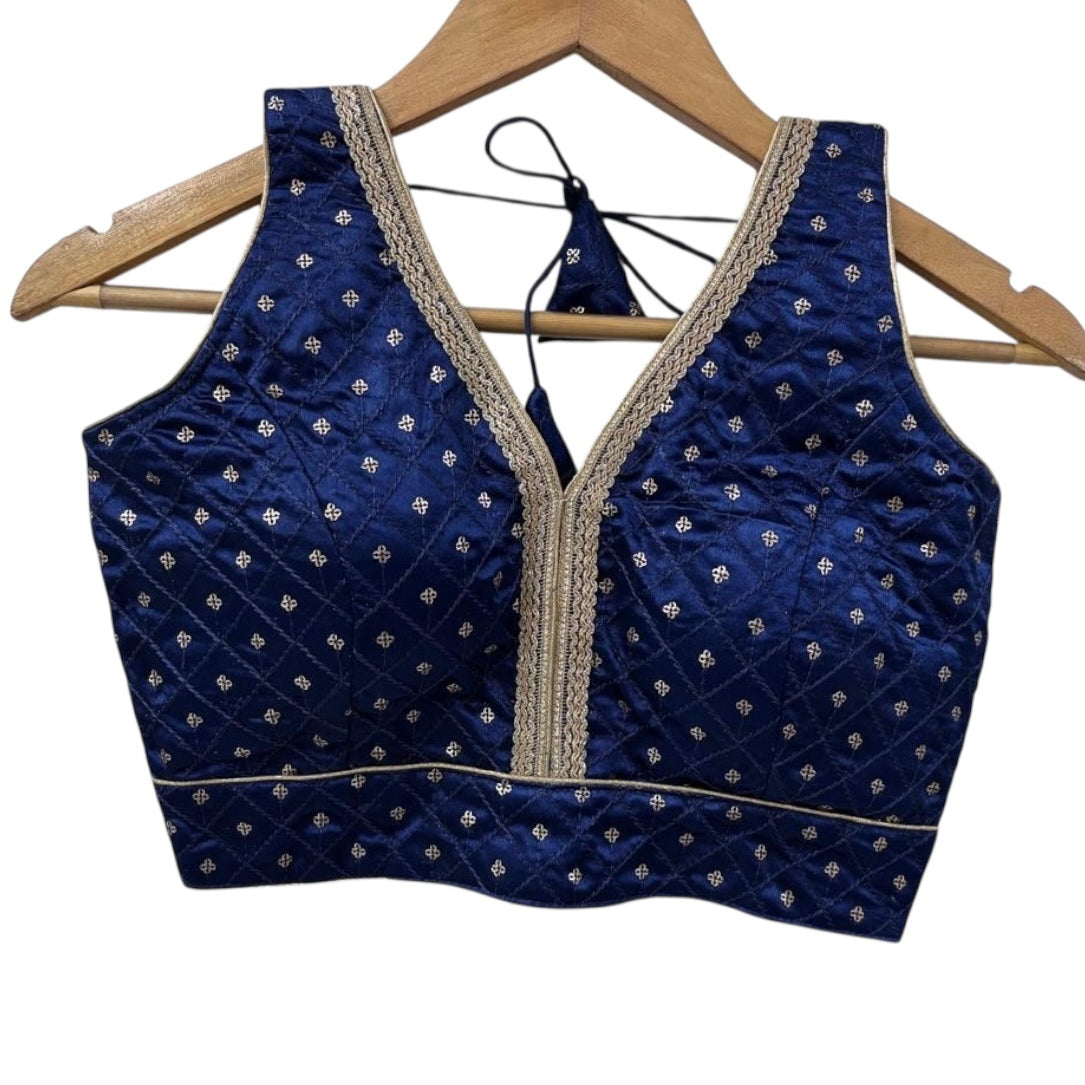 V Neck Diamond Cross Blouse-Many Colors - Vintage India NYC