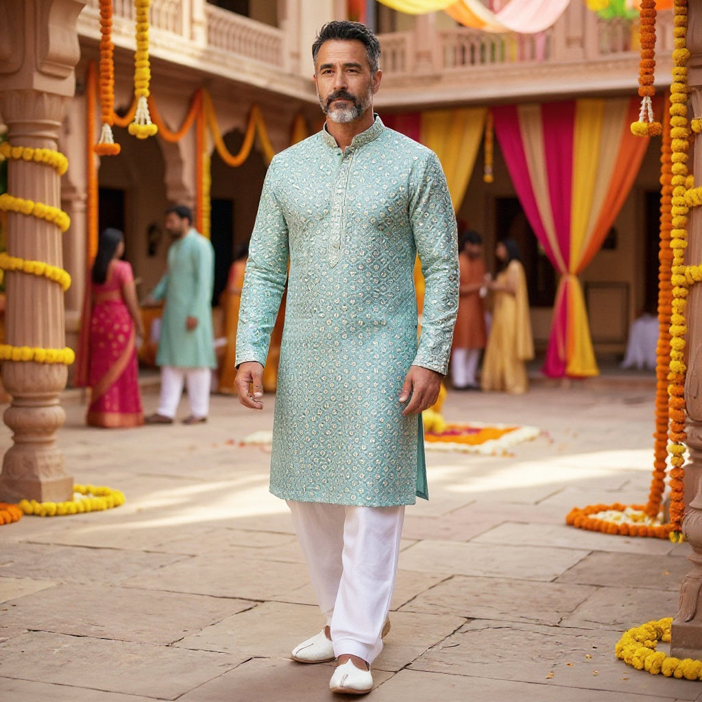 DT Pastel Lucknowi Kurtas-Colors - Vintage India NYC