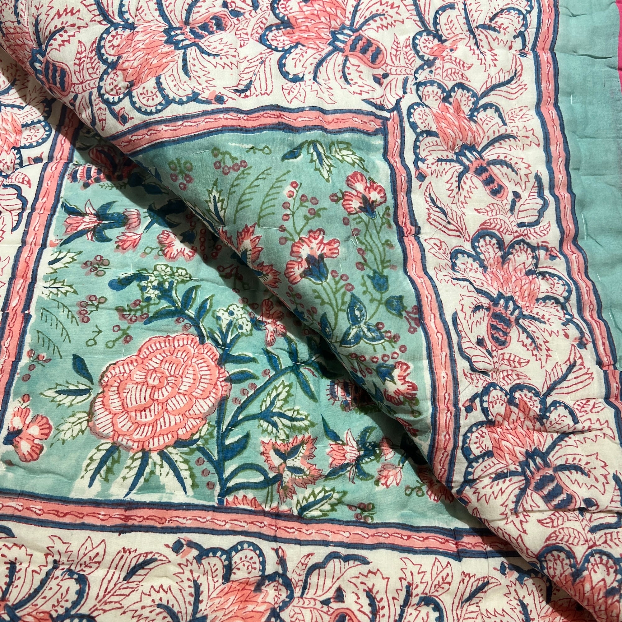 Reversible Hand Block Quilts-Twin-Various - Vintage India NYC