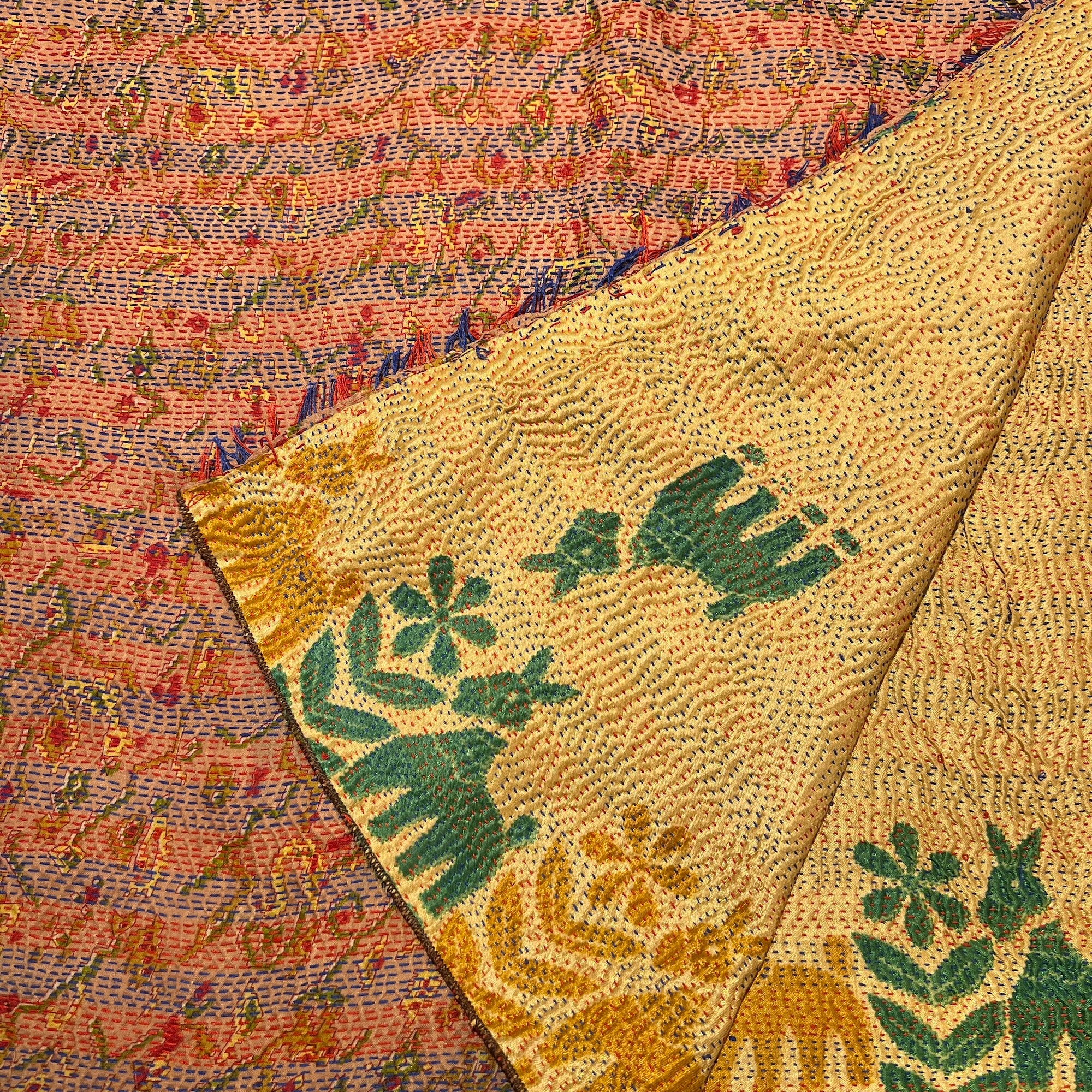 Silk Kantha Stoles - Vintage India NYC