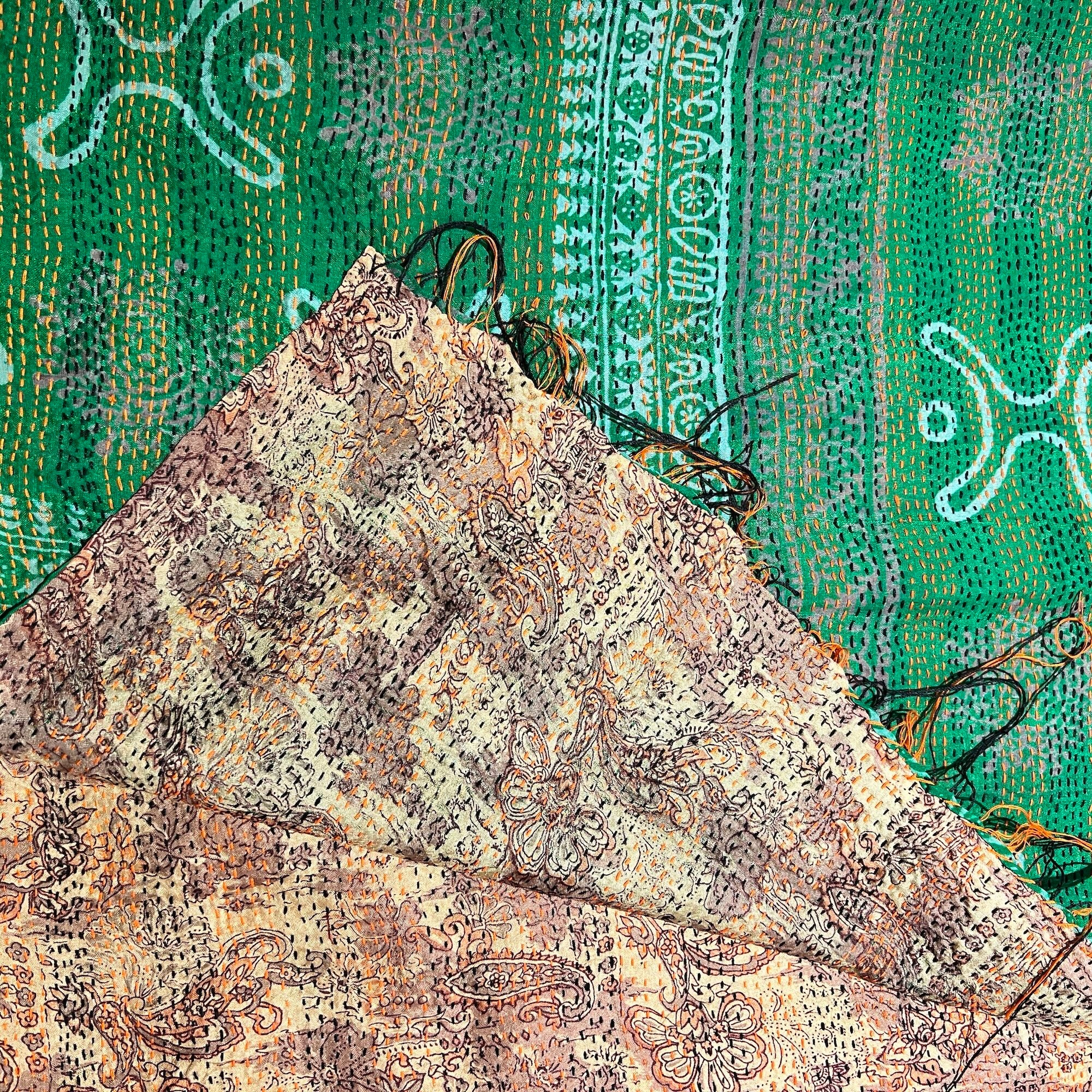 Silk Kantha Stoles - Vintage India NYC