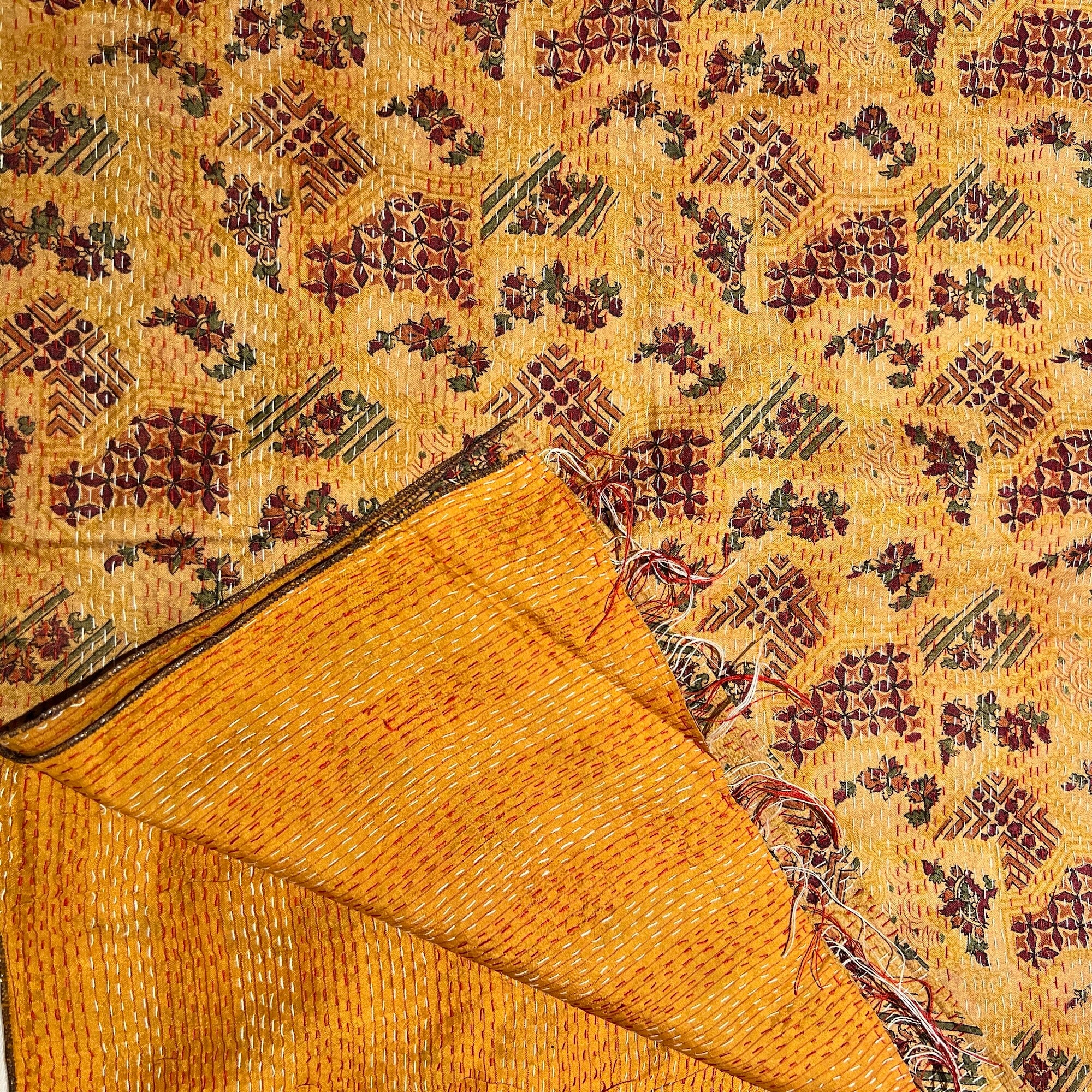 Silk Kantha Stoles - Vintage India NYC