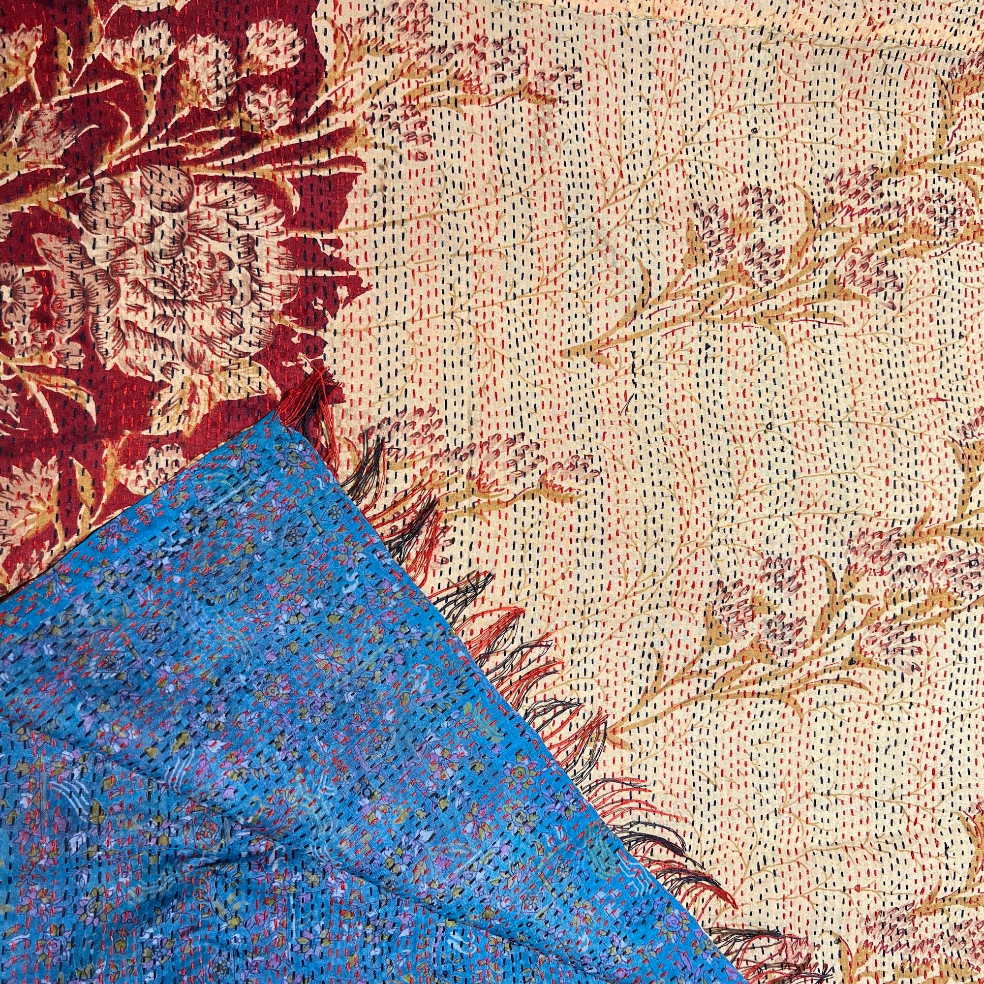 Silk Kantha Stoles - Vintage India NYC