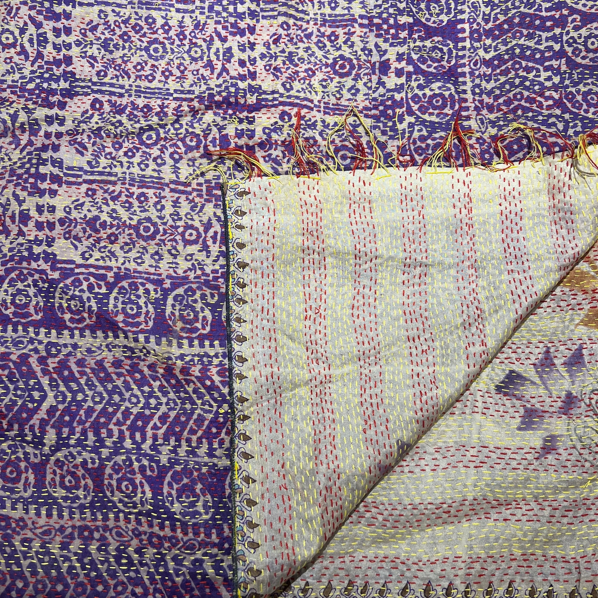 Silk Kantha Stoles - Vintage India NYC
