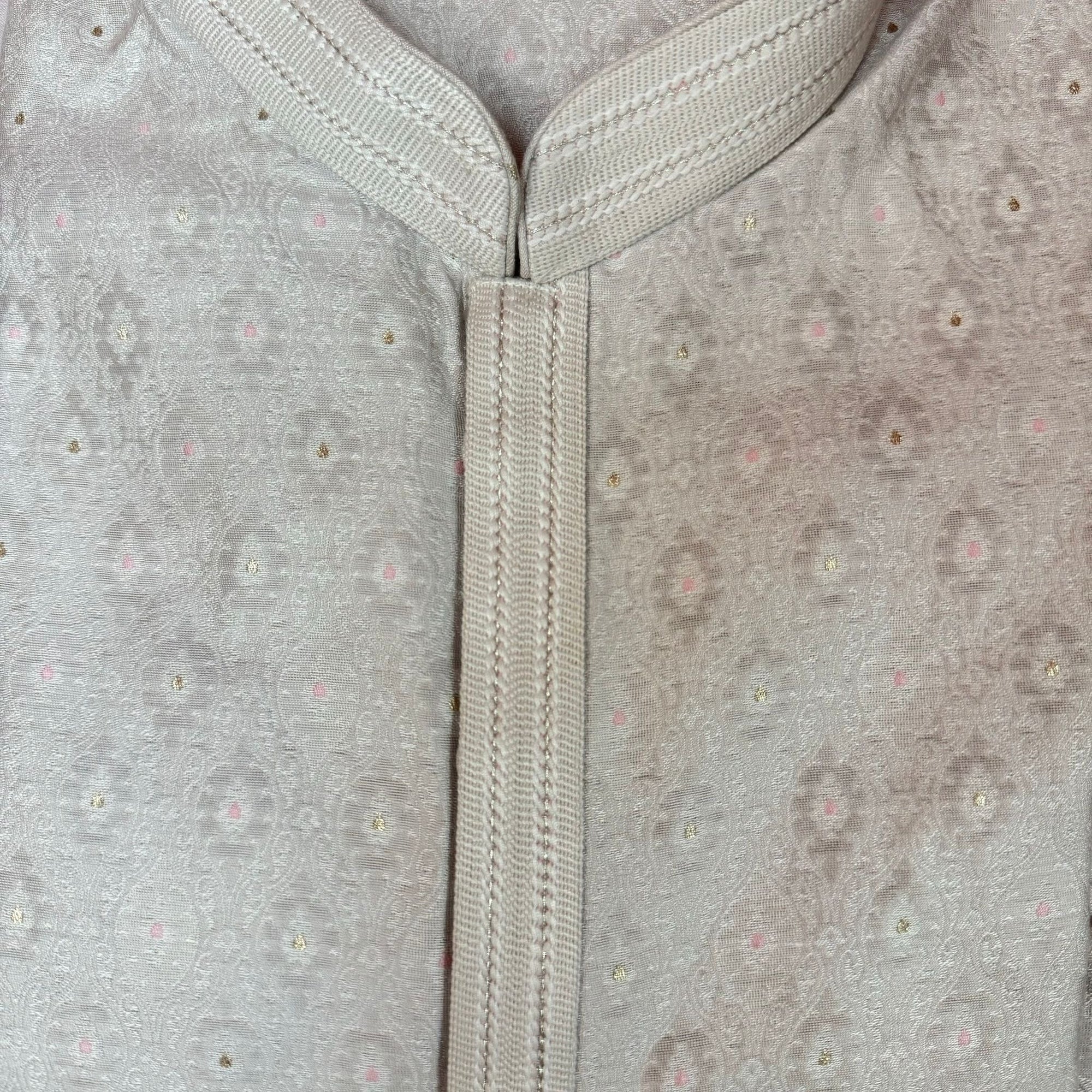 Mens Kurta-Silver w/ Pink