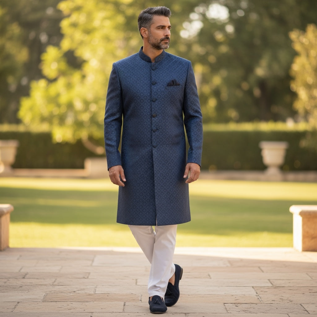 Steel Blue Tile Sherwani