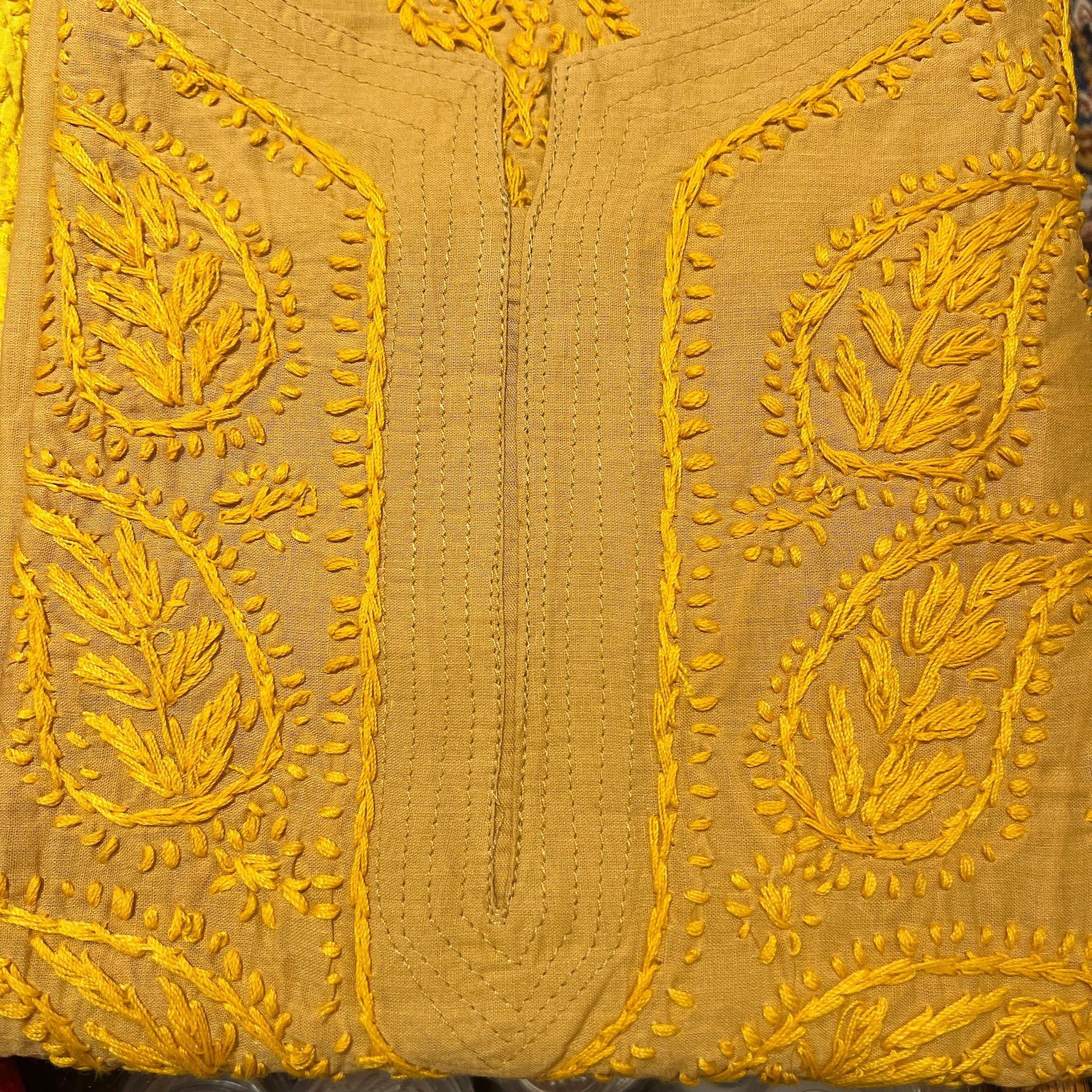 AR Long Embroidered Cotton Tunic- XL - Vintage India NYC