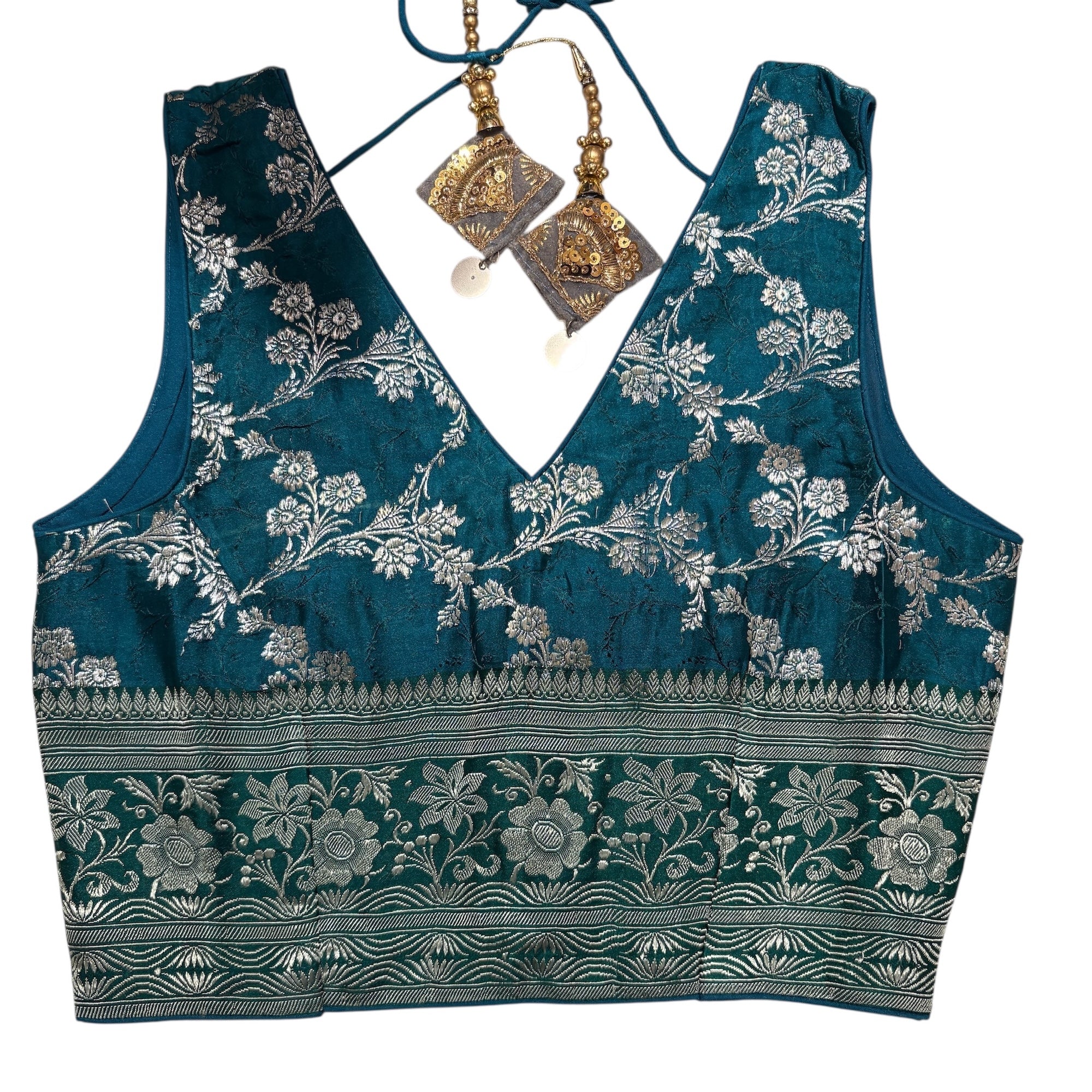 Brocade & Embroidered Saree Blouses 25-Size 28 - Vintage India NYC