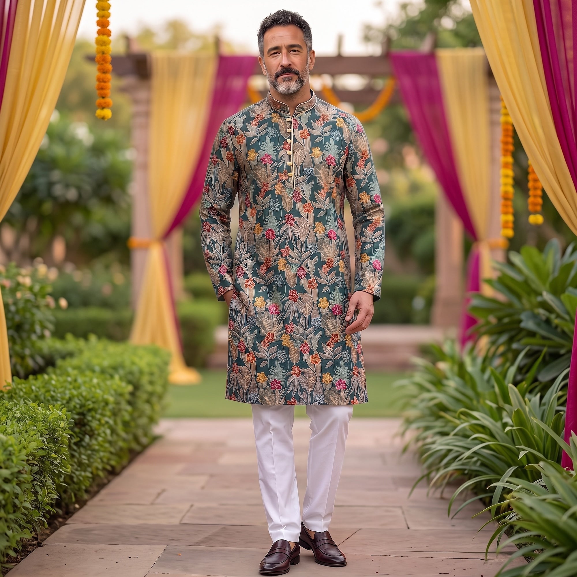 Leaf Print Kurta-Colors
