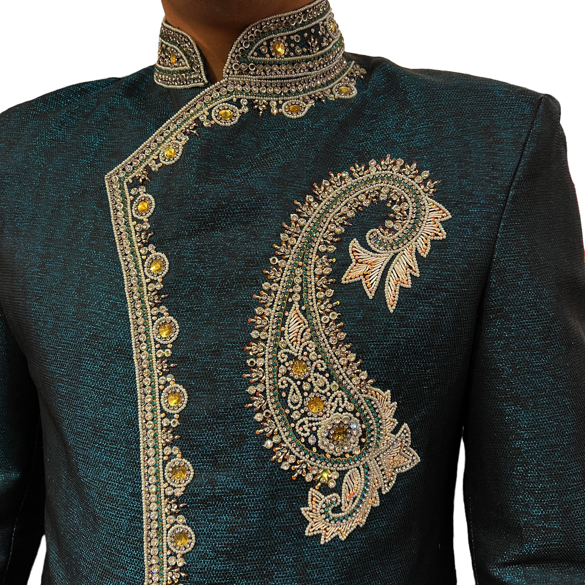 Vintage Teal Sherwani - Vintage India NYC