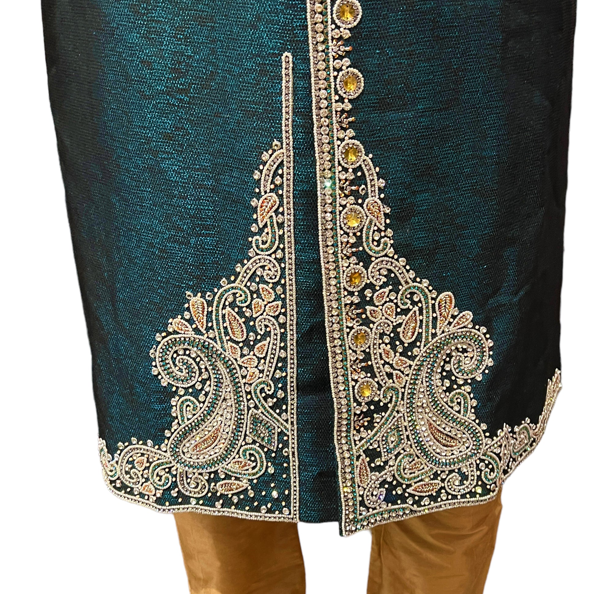 Vintage Teal Sherwani - Vintage India NYC