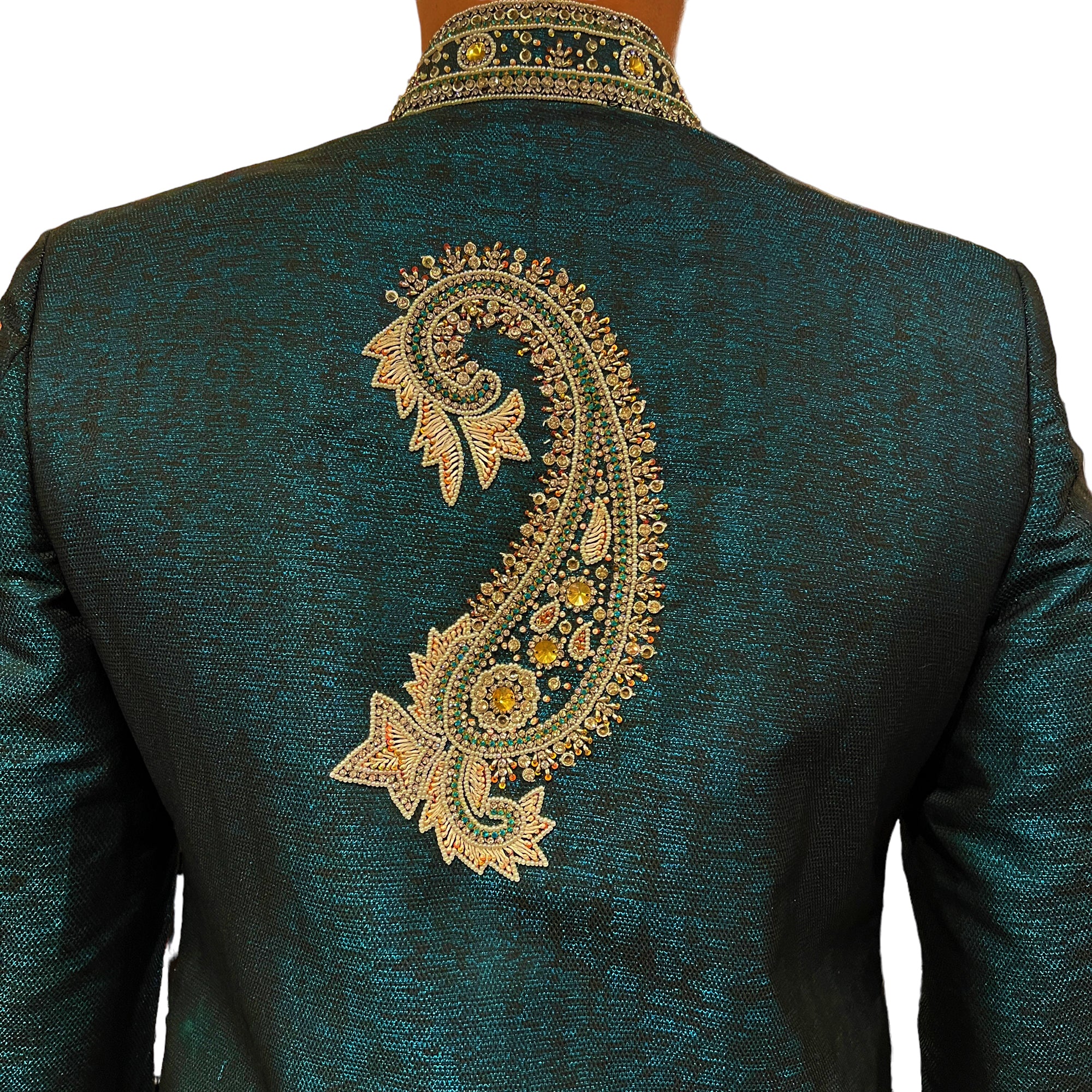 Vintage Teal Sherwani - Vintage India NYC