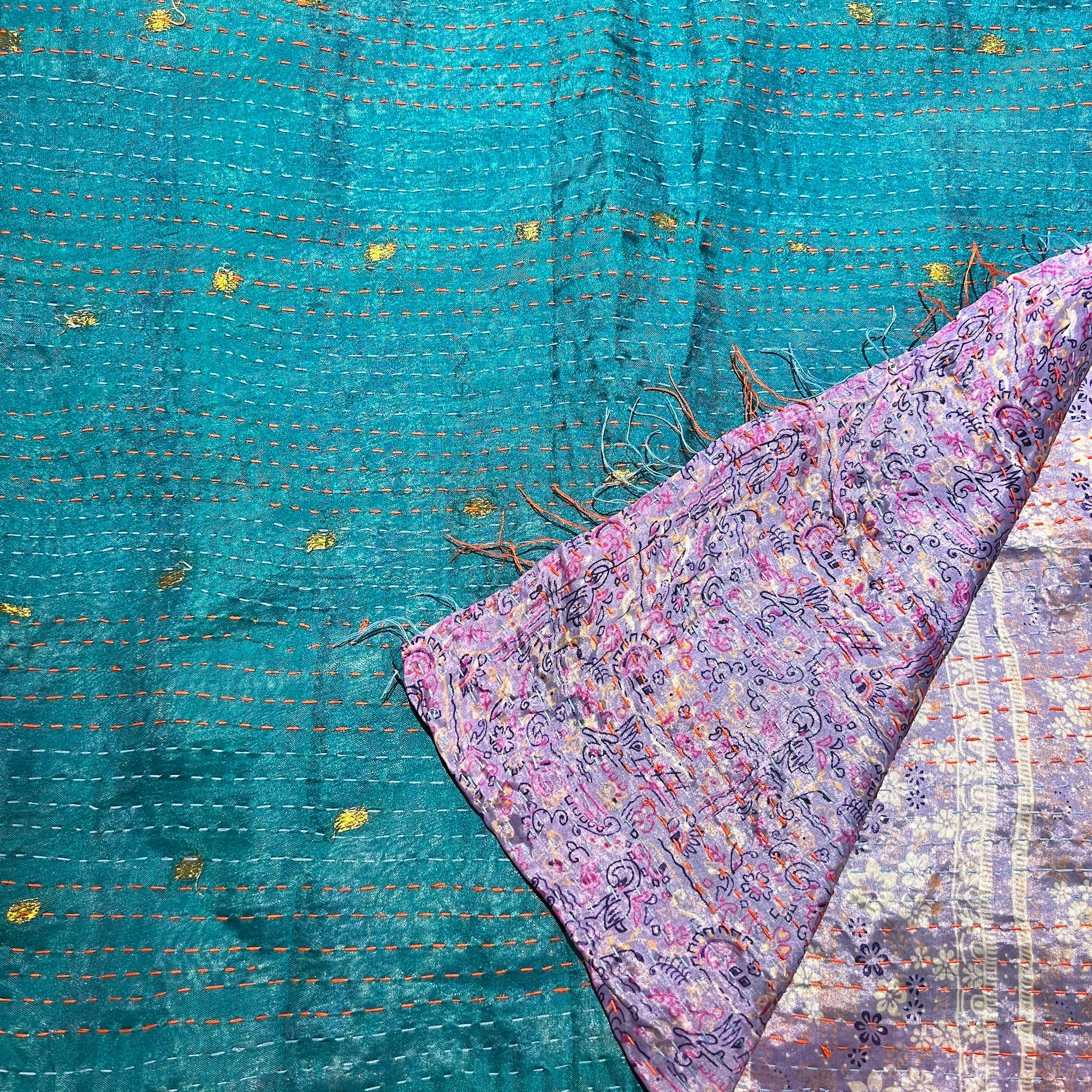 Silk Kantha Stoles - Vintage India NYC