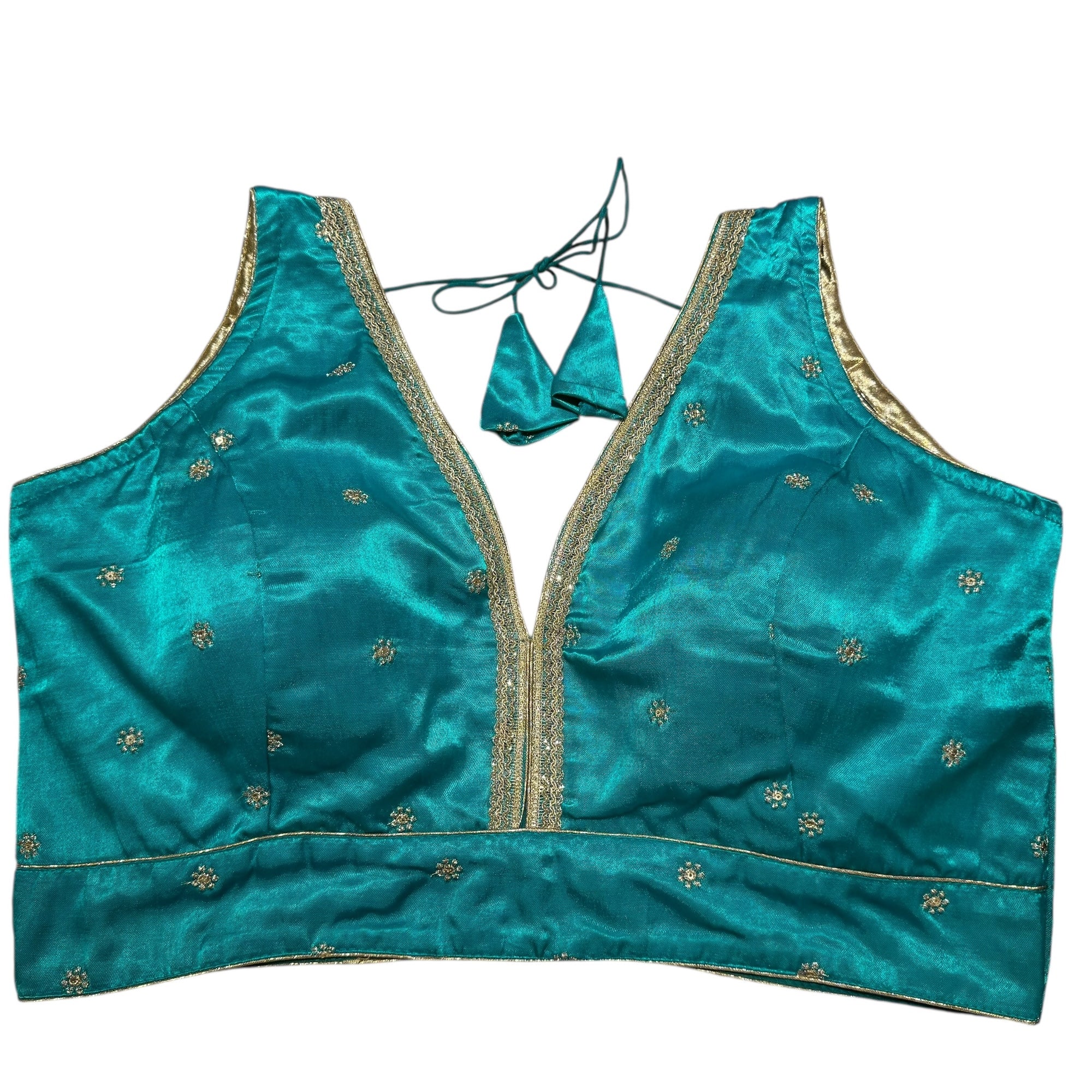 V Neck Silk Flower Blouse-Many Colors