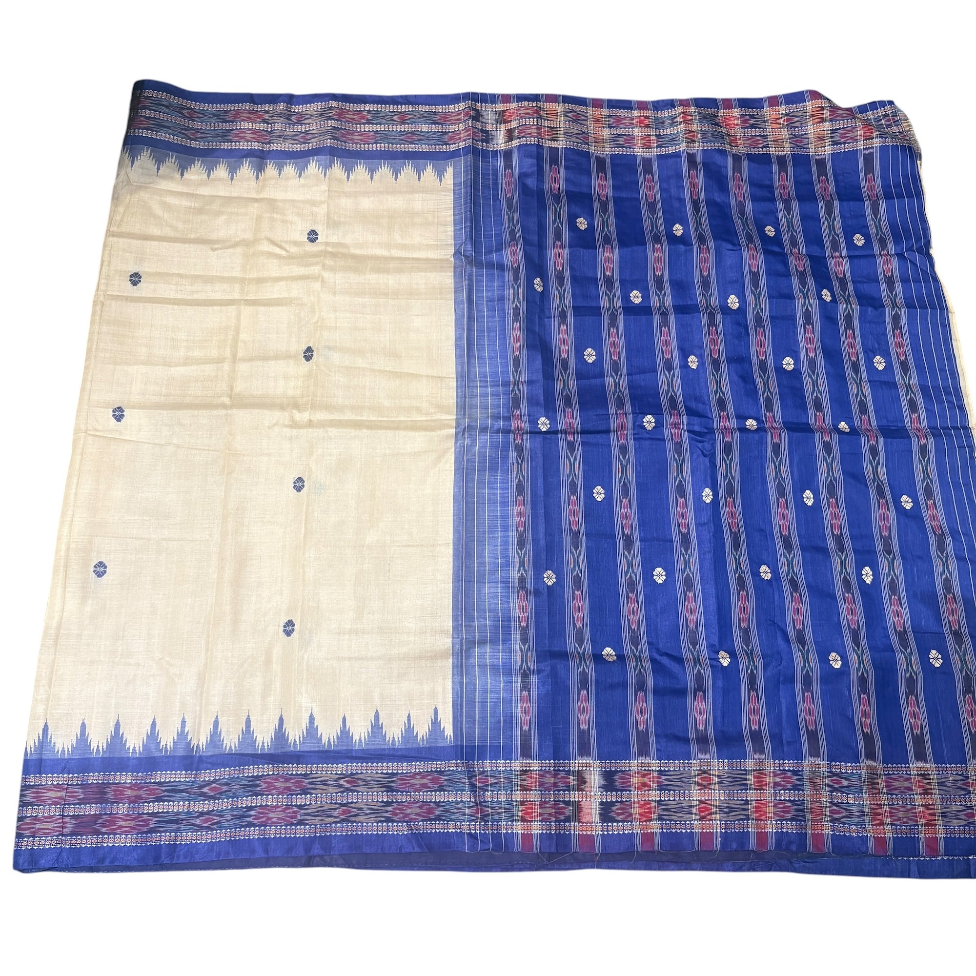 Ikat Tussar Silk Saree - Vintage India NYC