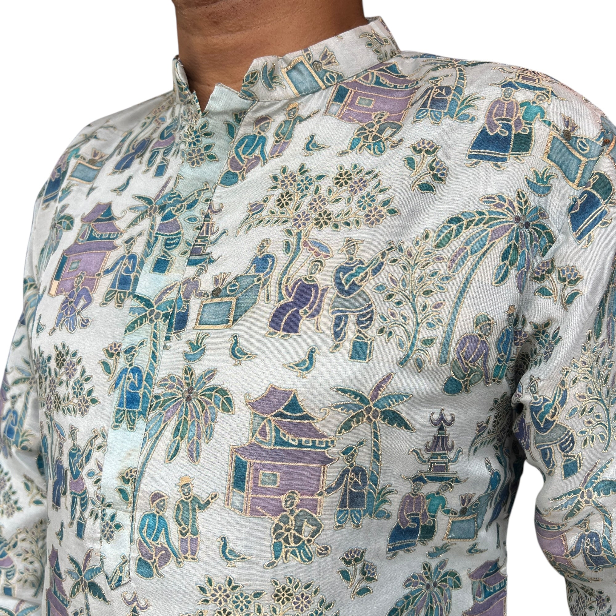 Village Life Brocade Kurta - Vintage India NYC