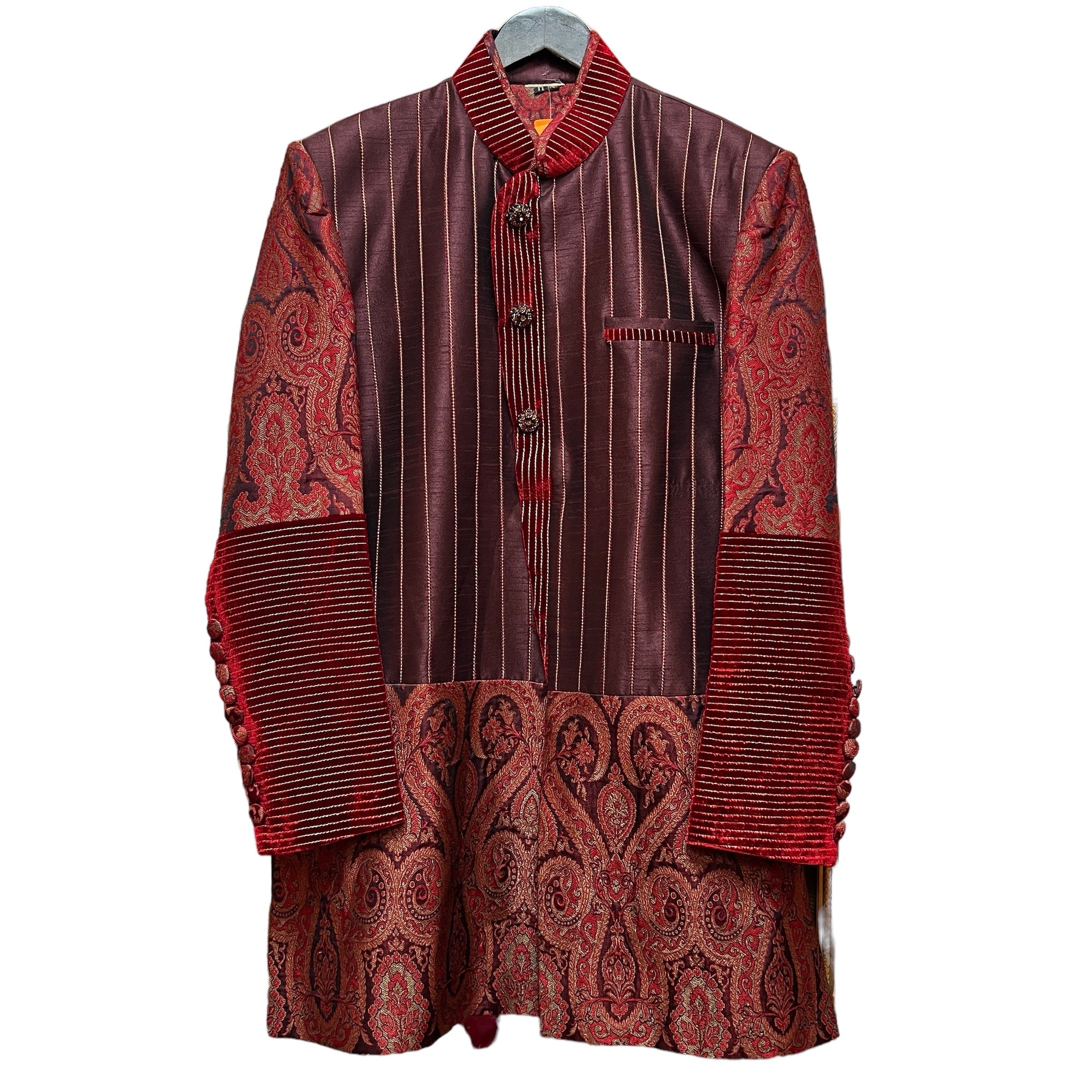 Vintage Dark Red Sherwani - Vintage India NYC