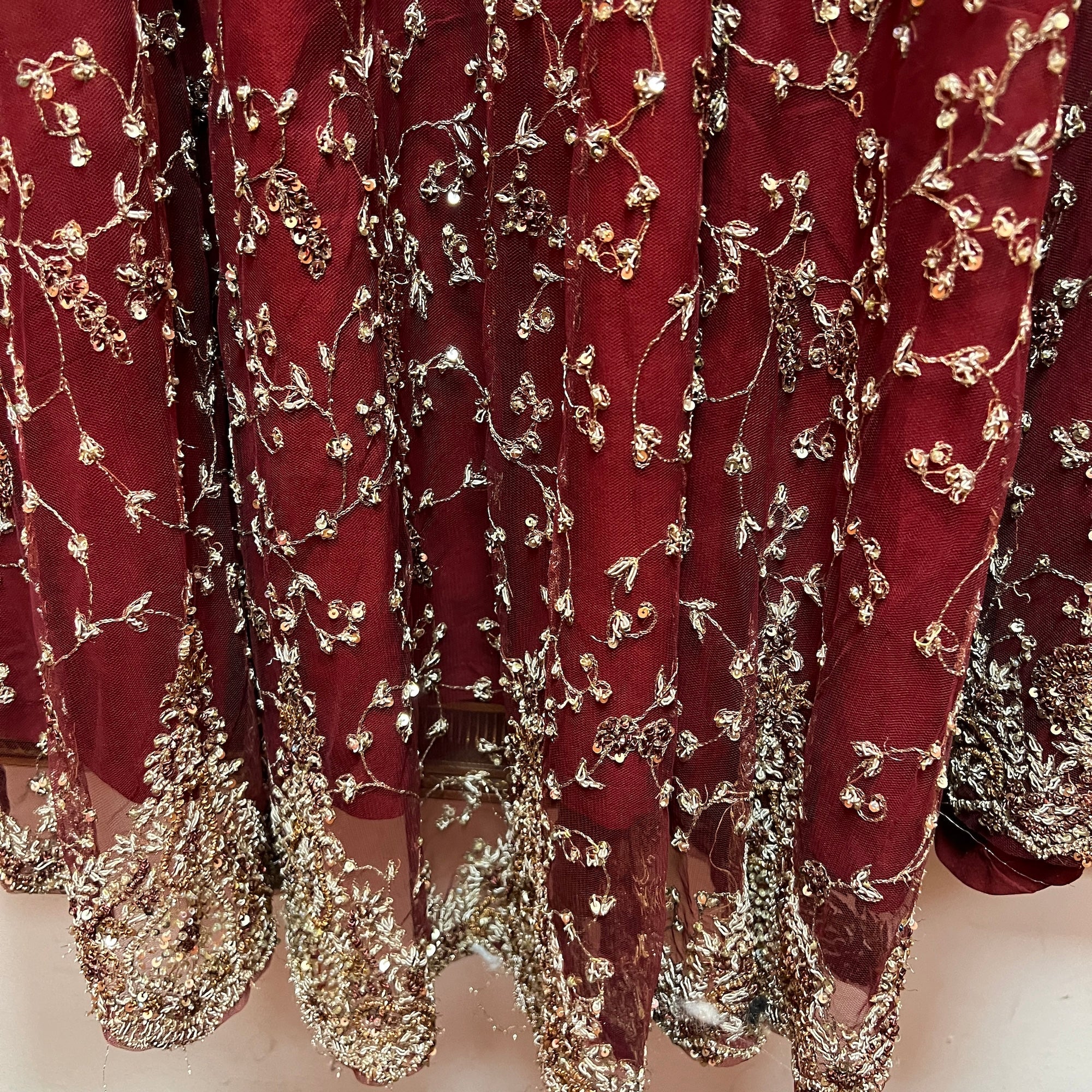 Vintage Maroon Lehenga Set - Vintage India NYC