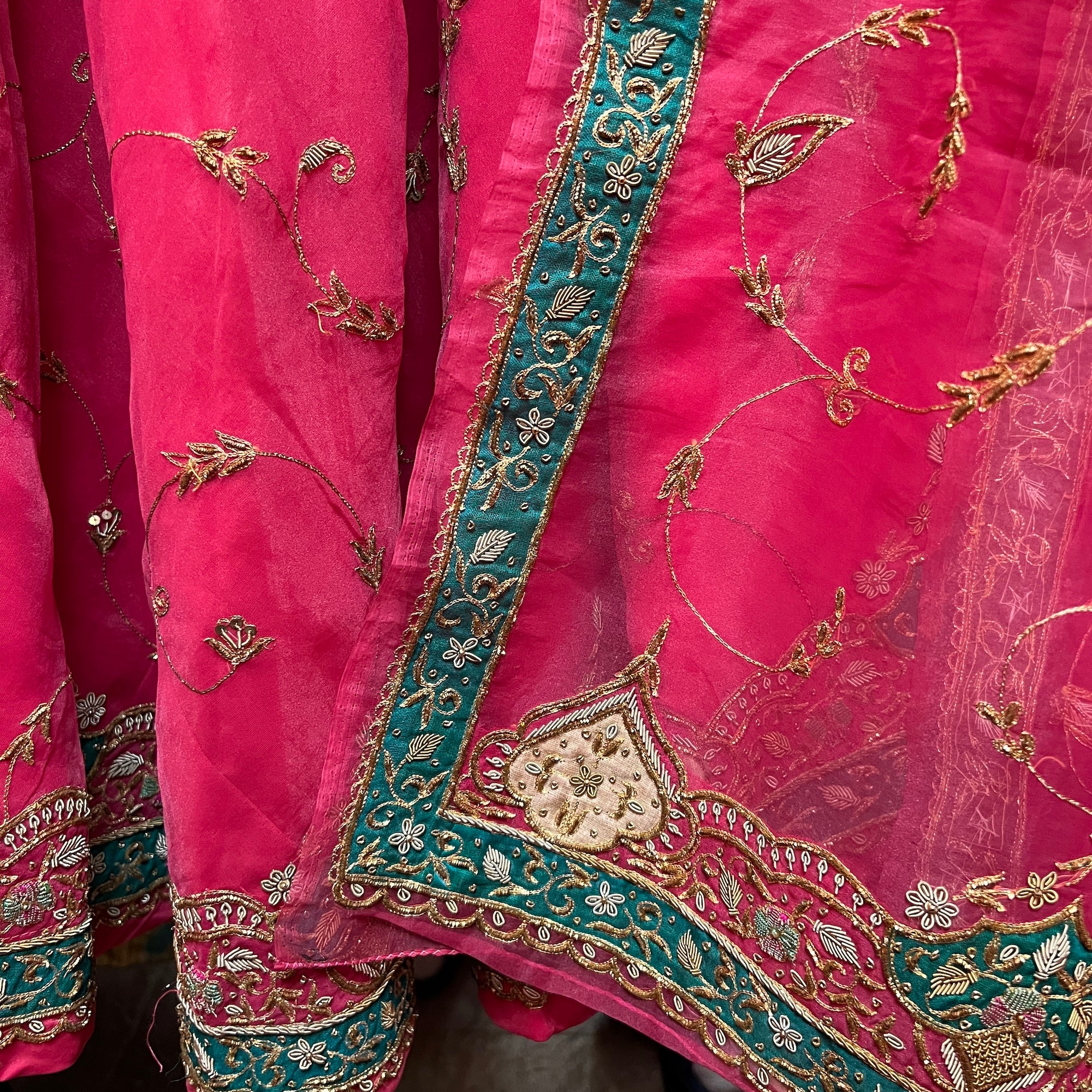 Vintage Lipstick Pink Lehenga Set - Vintage India NYC