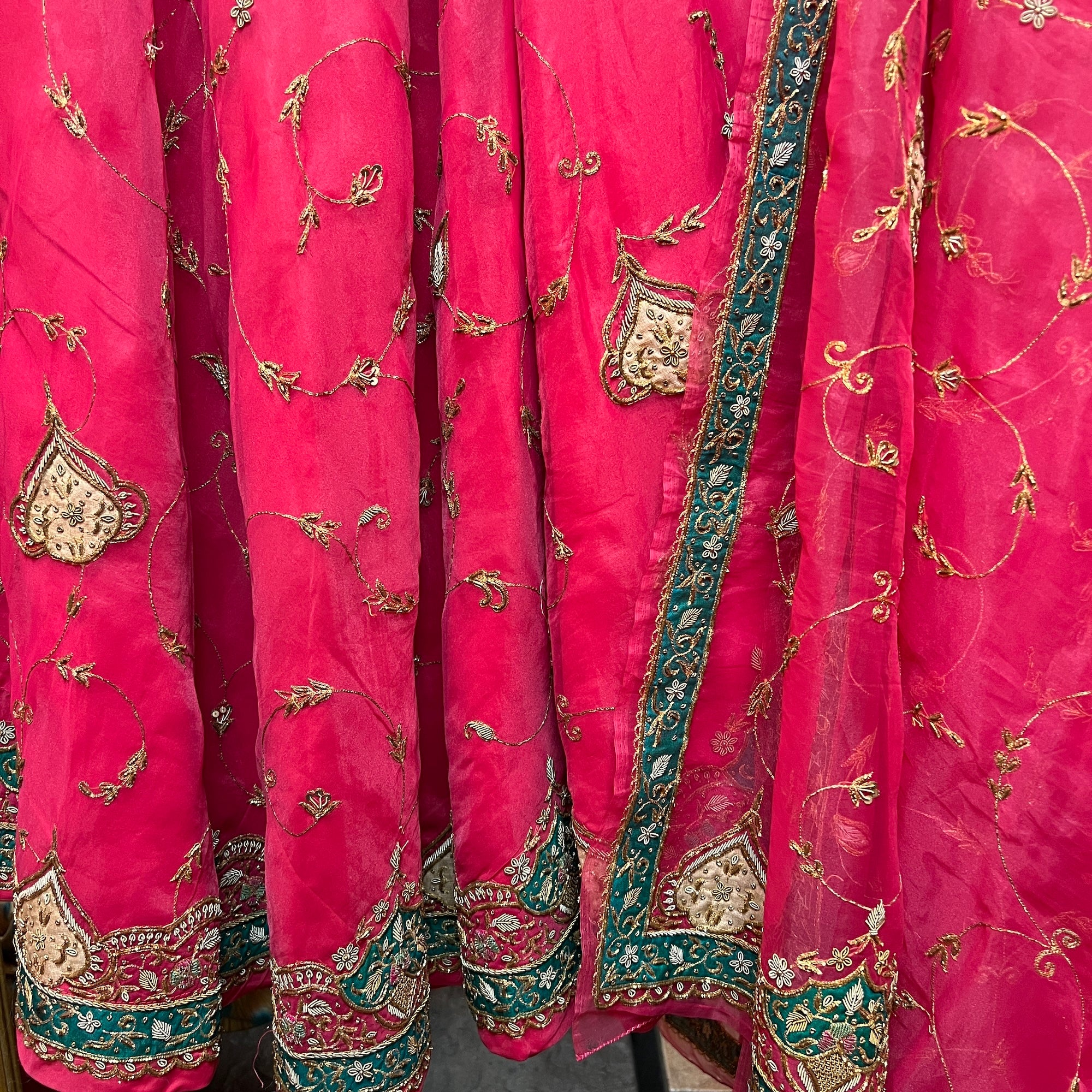 Vintage Lipstick Pink Lehenga Set - Vintage India NYC