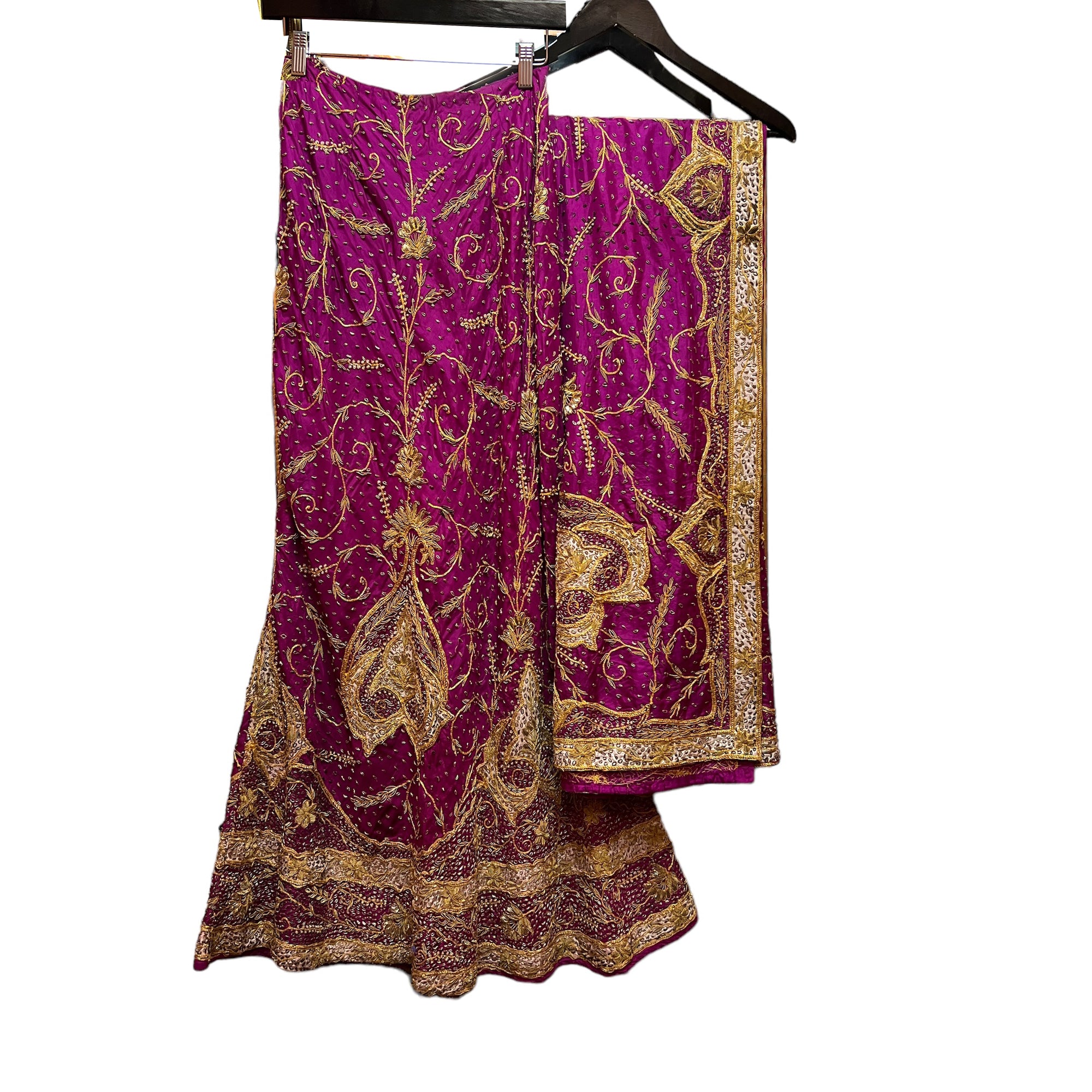 Vintage Magenta Lehenga Set - Vintage India NYC