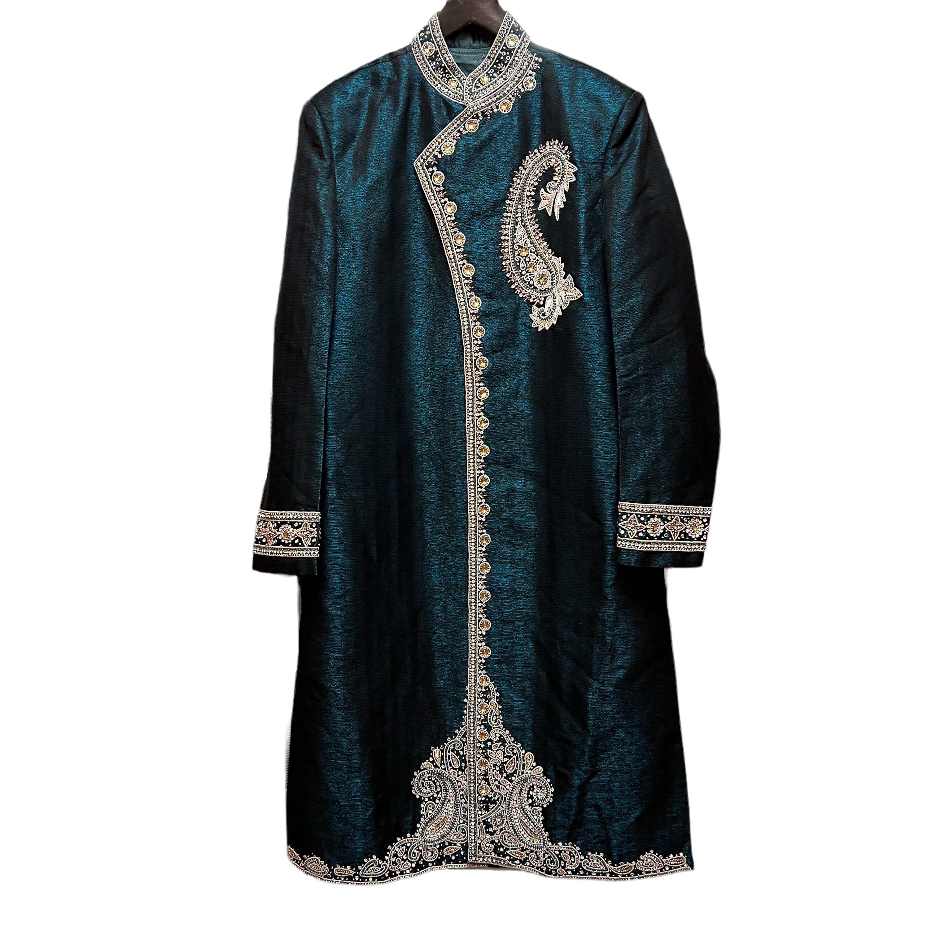 Vintage Teal Sherwani - Vintage India NYC