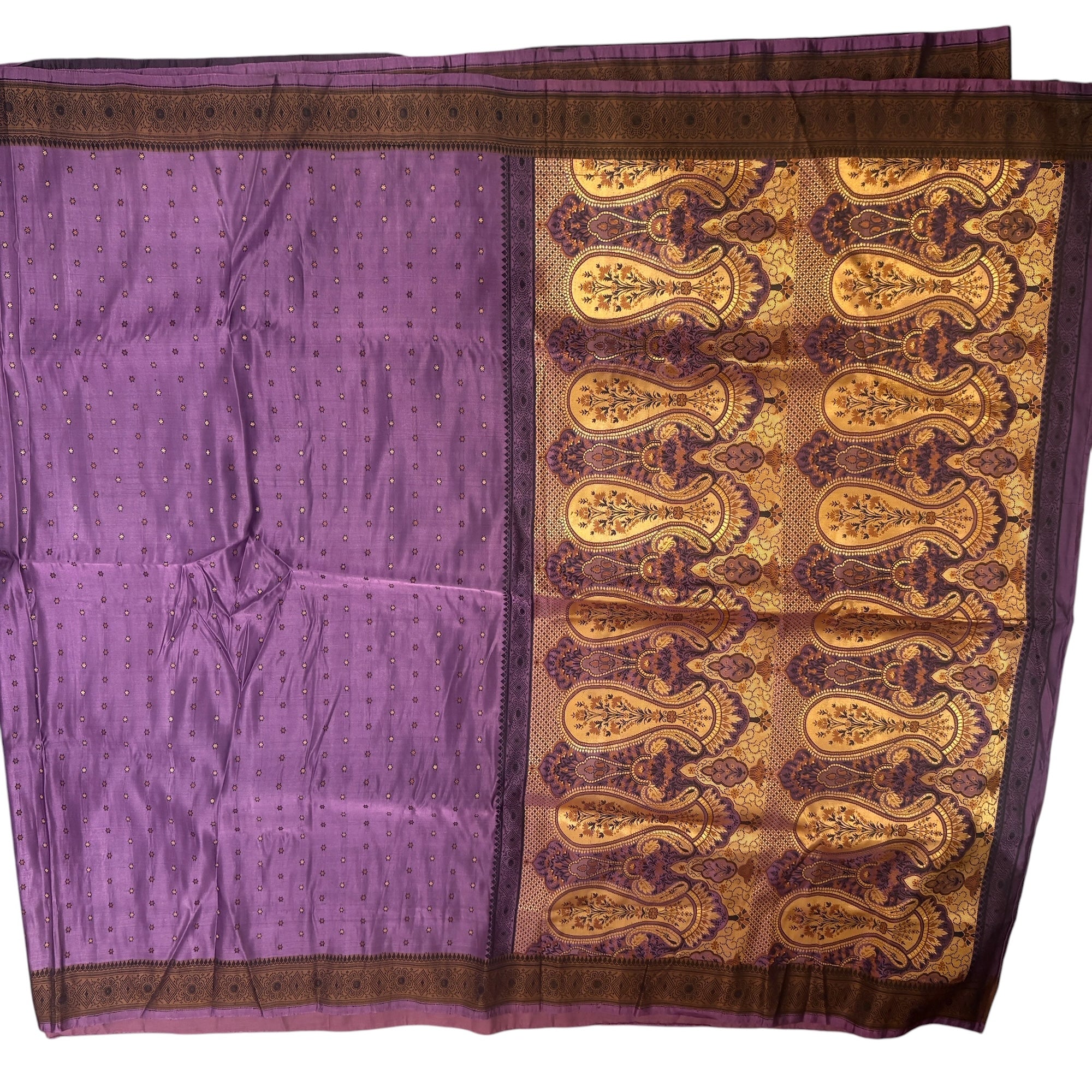 Violet Mauve Banarasi Silk Saree - Vintage India NYC