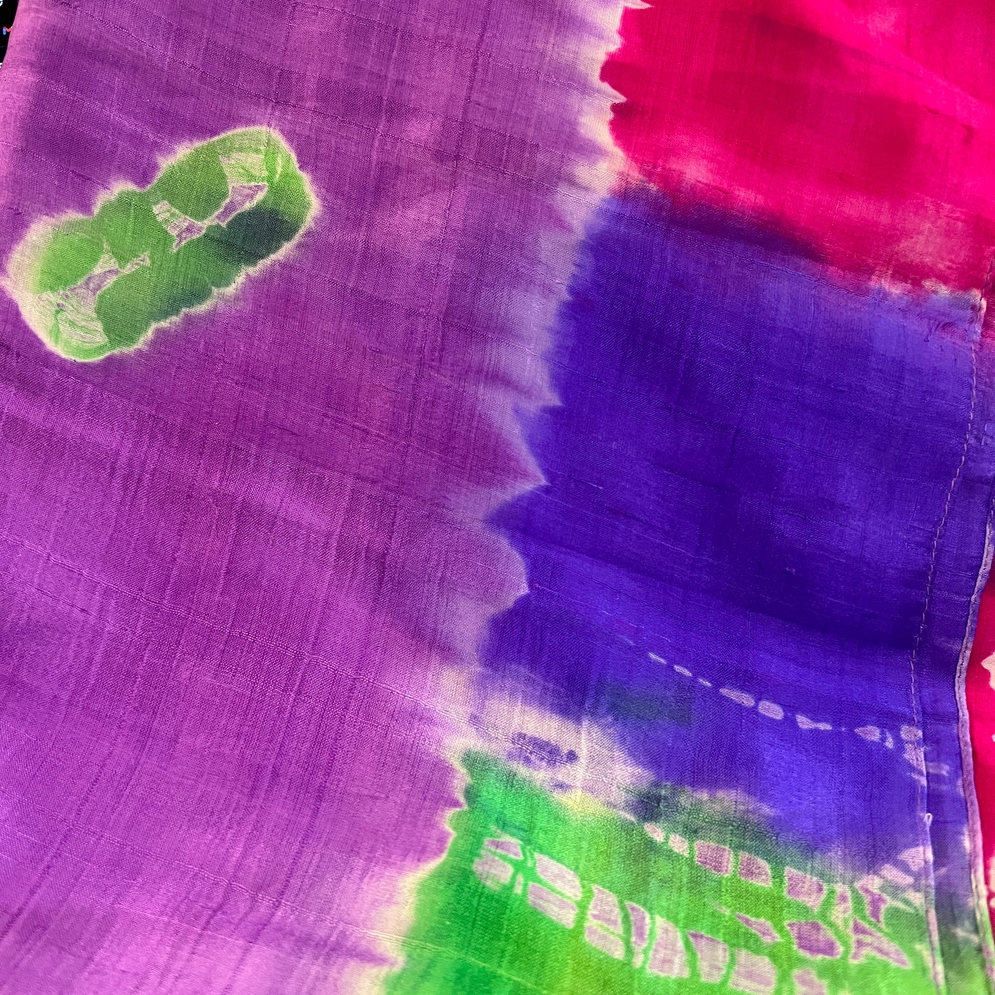 LH Bandhani Tie Dye Pure Silk Scarves - Vintage India NYC