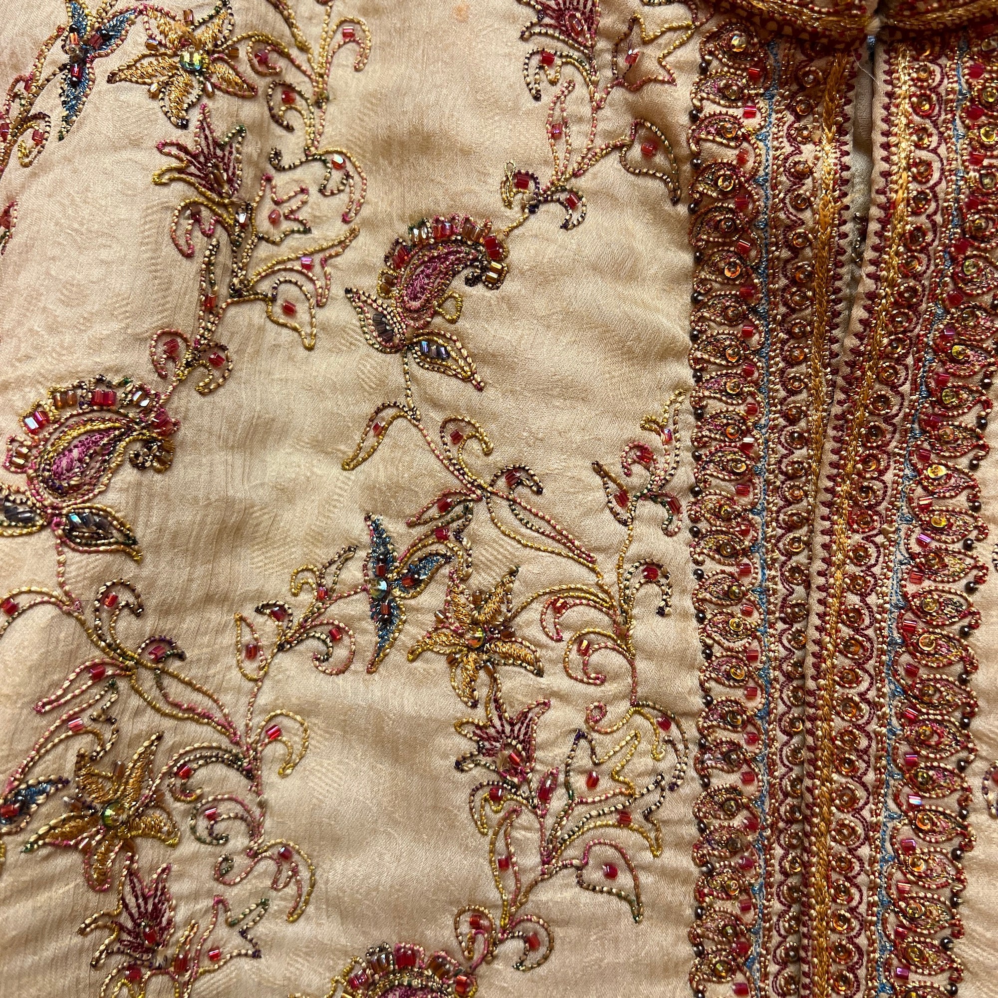 Wheat Embroidered Sherwani - Vintage India NYC