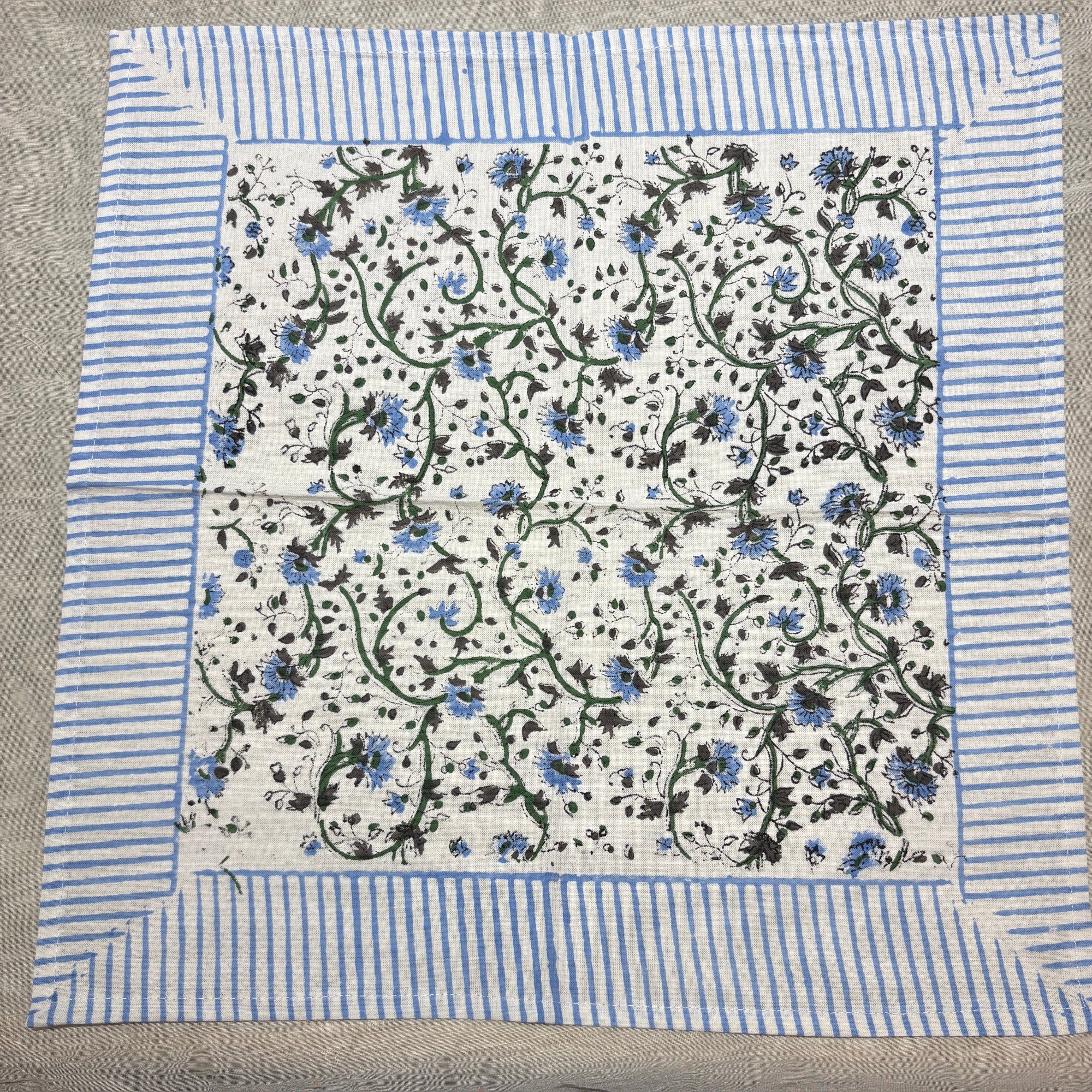 Hand Blockprint Napkins -4 Styles - Vintage India NYC