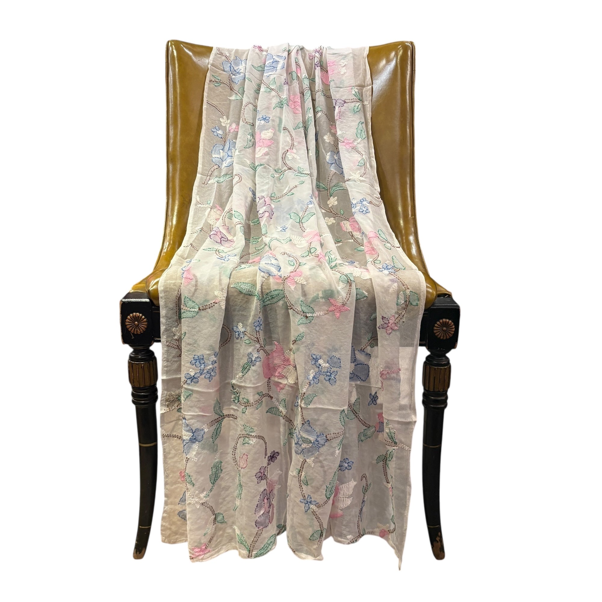 White Chikankari Embroidered Dupatta