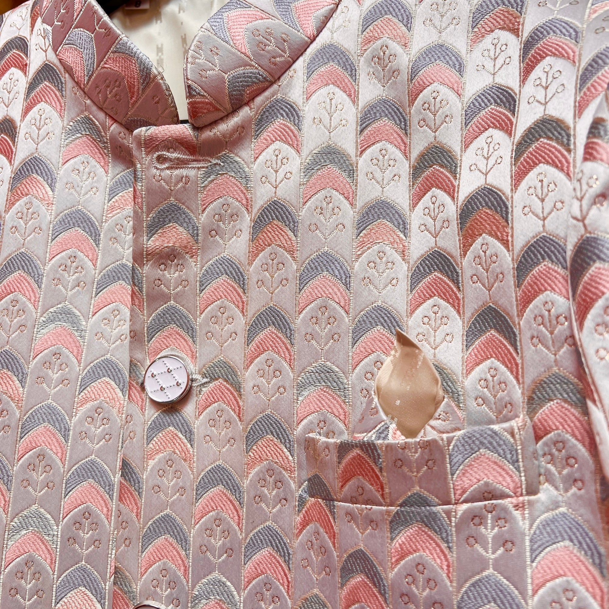 YD Pink & Grey Sherwani- Size 38 - Vintage India NYC