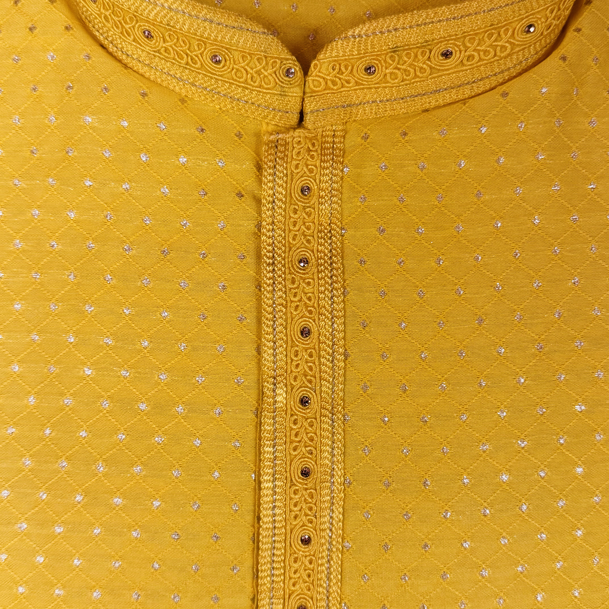 Diamond Dot Brocade Kurta Set-3 Colors