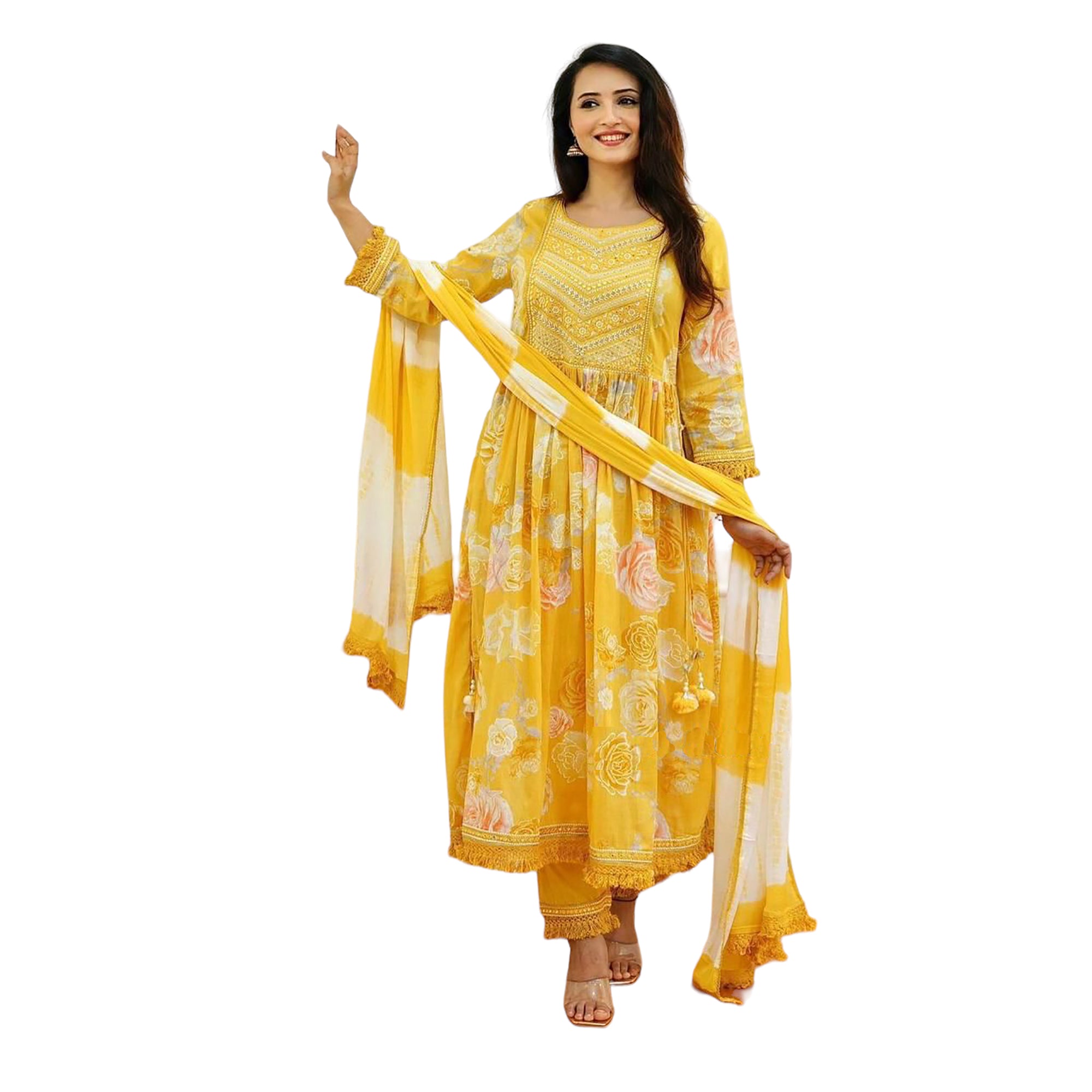 PC Yellow Anarkali - Vintage India NYC