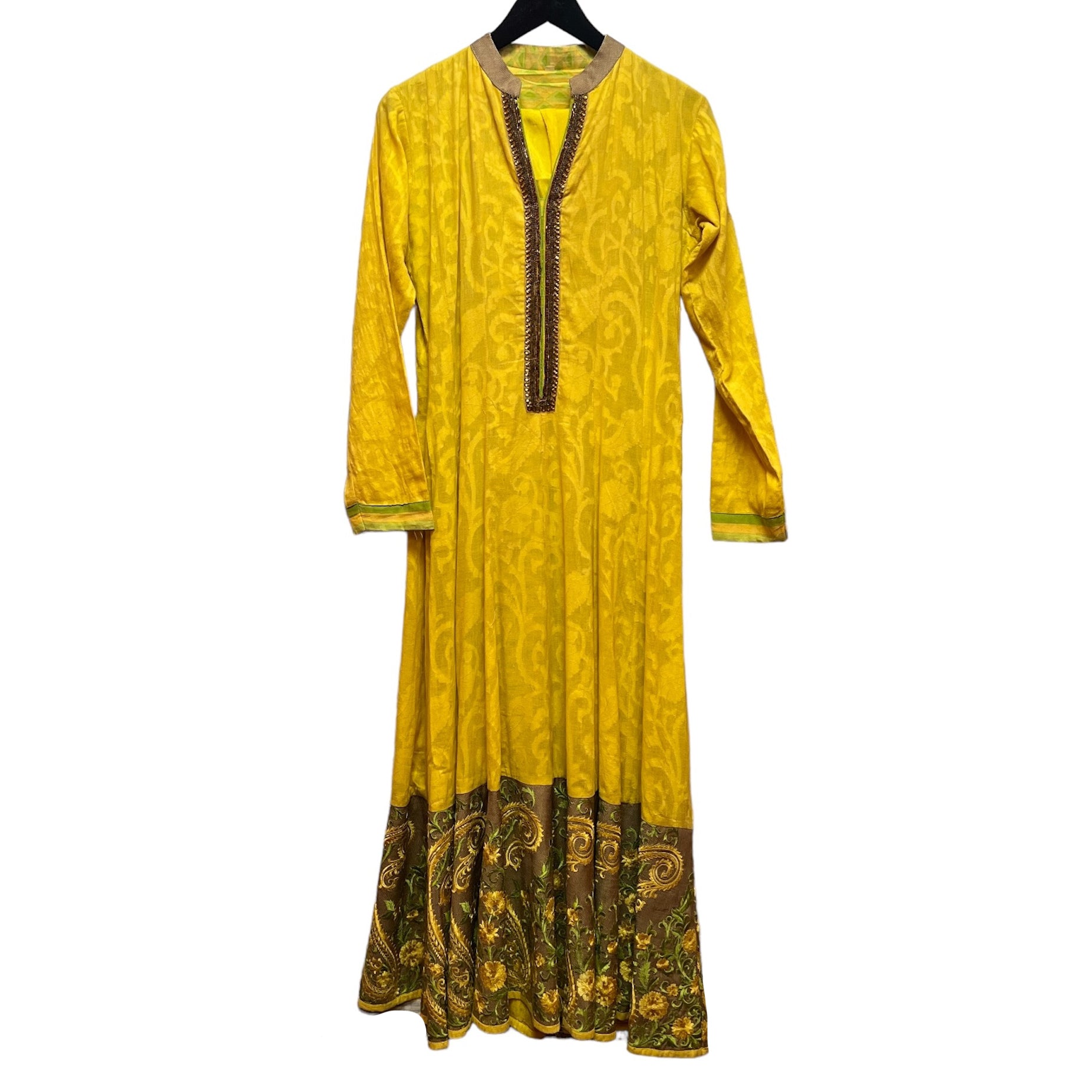 Yellow Anarkali Kurta Set - Vintage India NYC