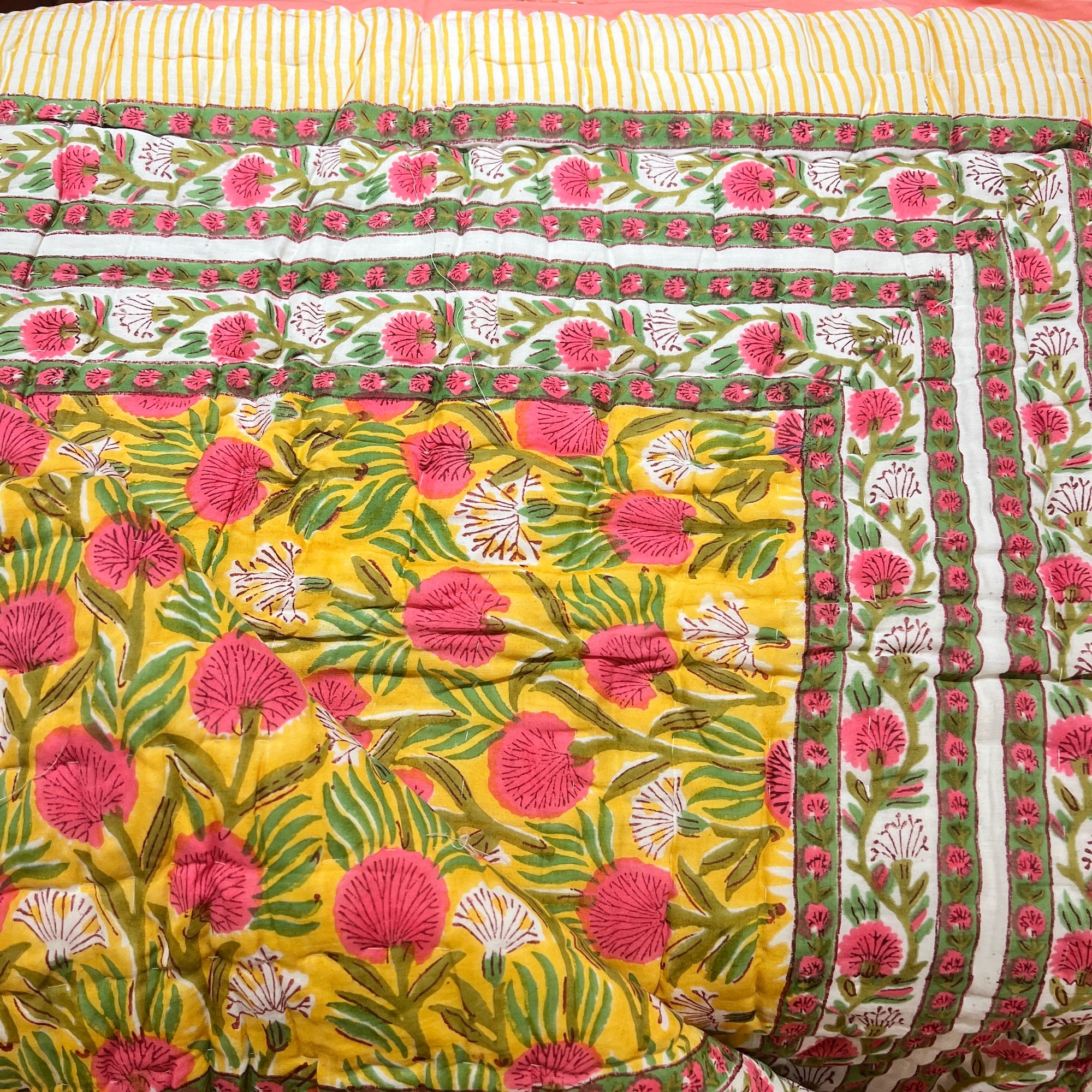 Reversible Hand Block Quilts-Twin-Various - Vintage India NYC