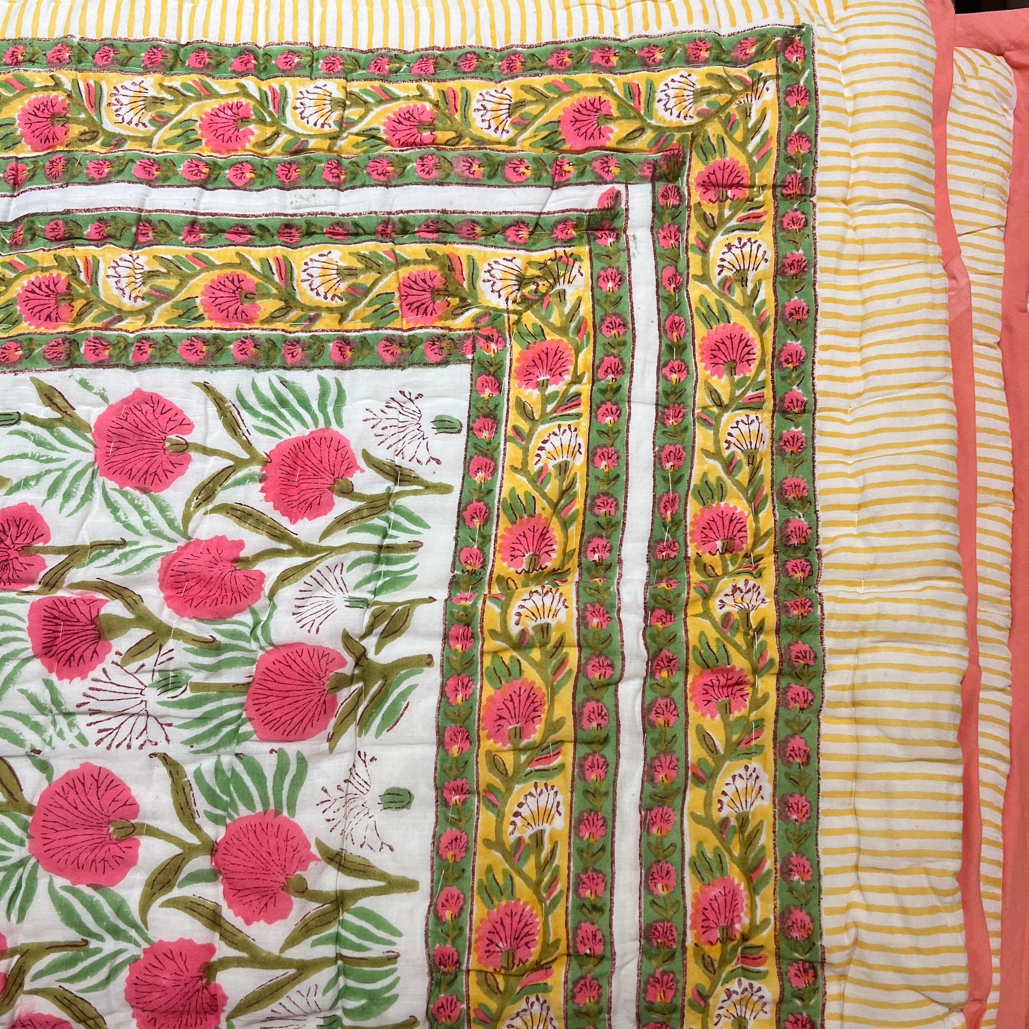 Reversible Hand Block Quilts-Twin-Various - Vintage India NYC