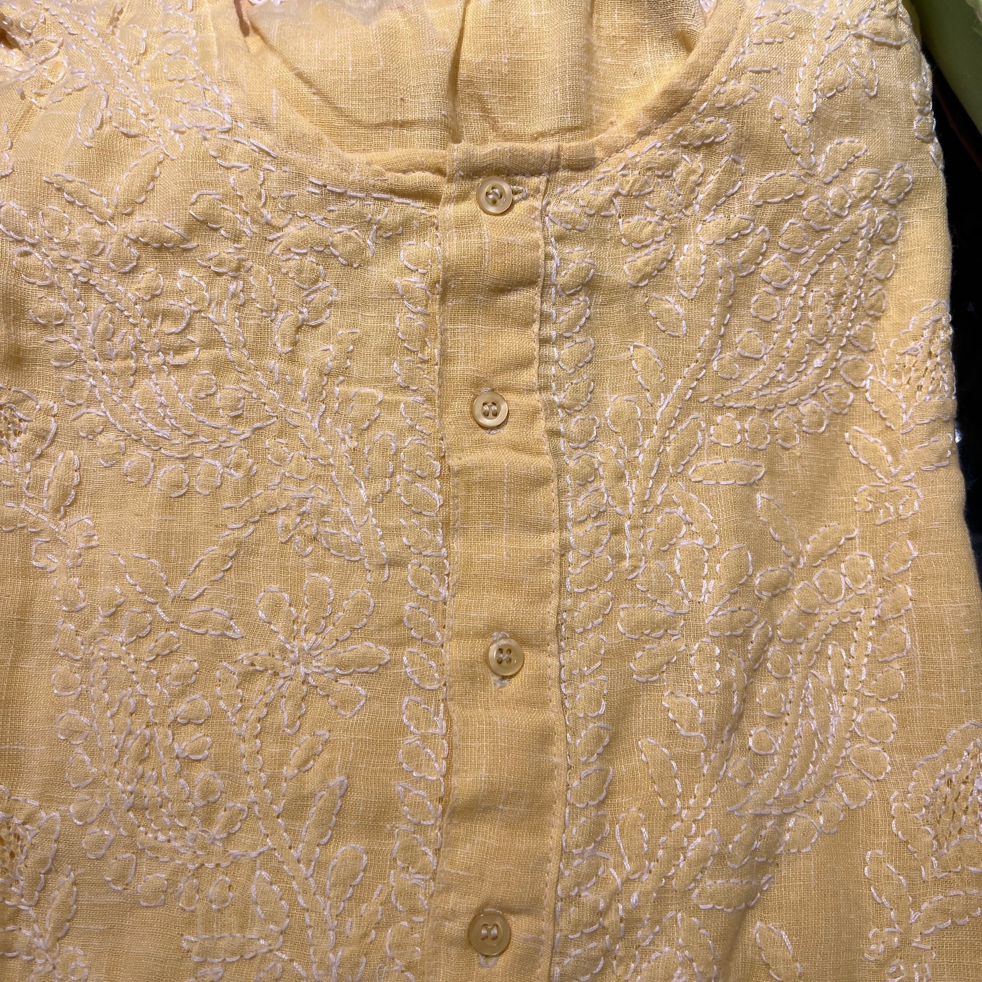 LH Slub Cotton Chikan Kurtas - Vintage India NYC