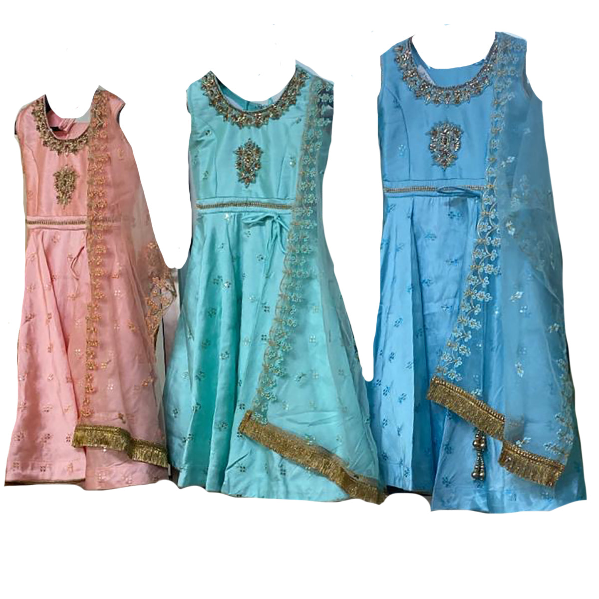 DT Girl's Anarkali-3 Colors - Vintage India NYC