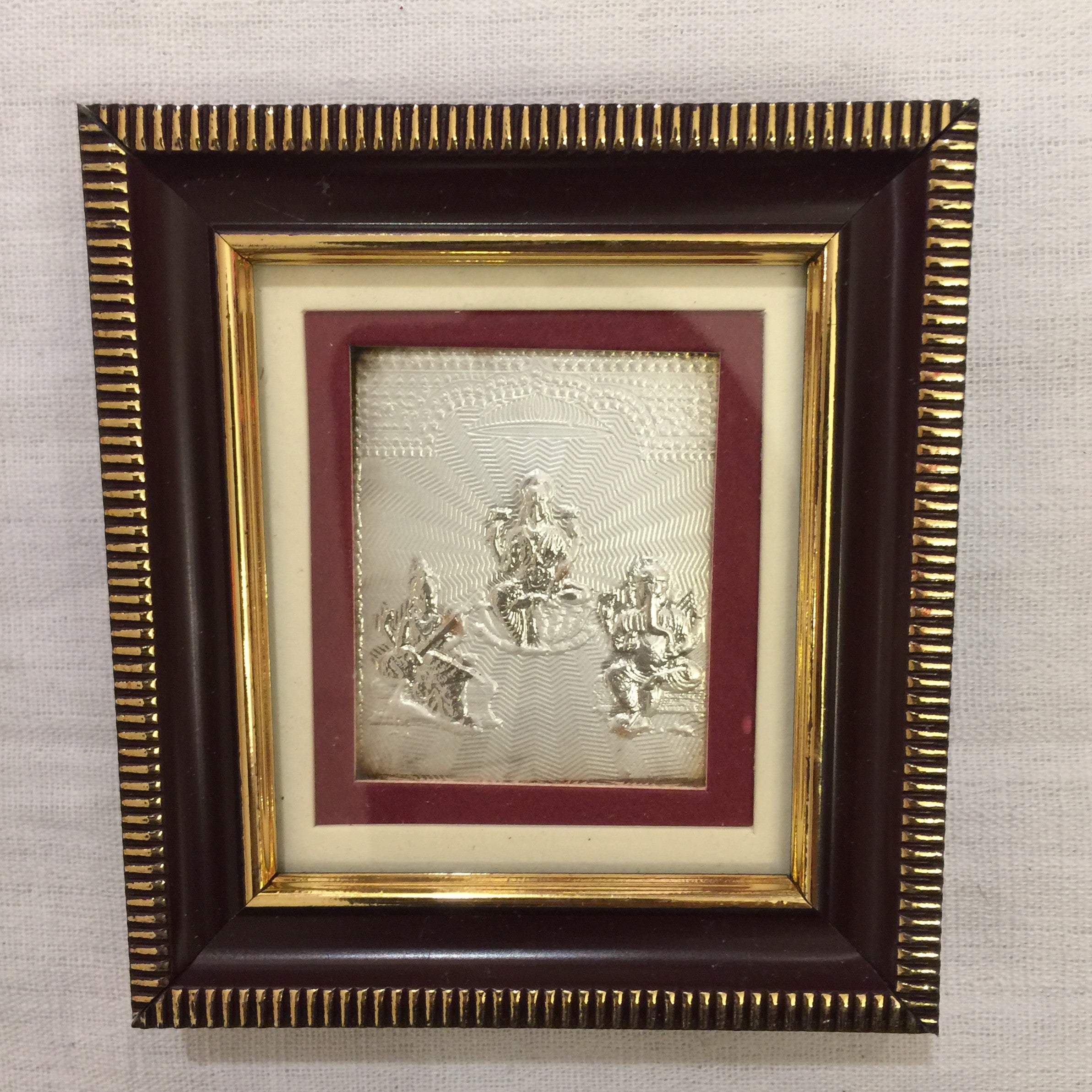 Hindu God & Goddess Religious Silver Frames AUJ Silver (.999) 51 - Vintage India NYC