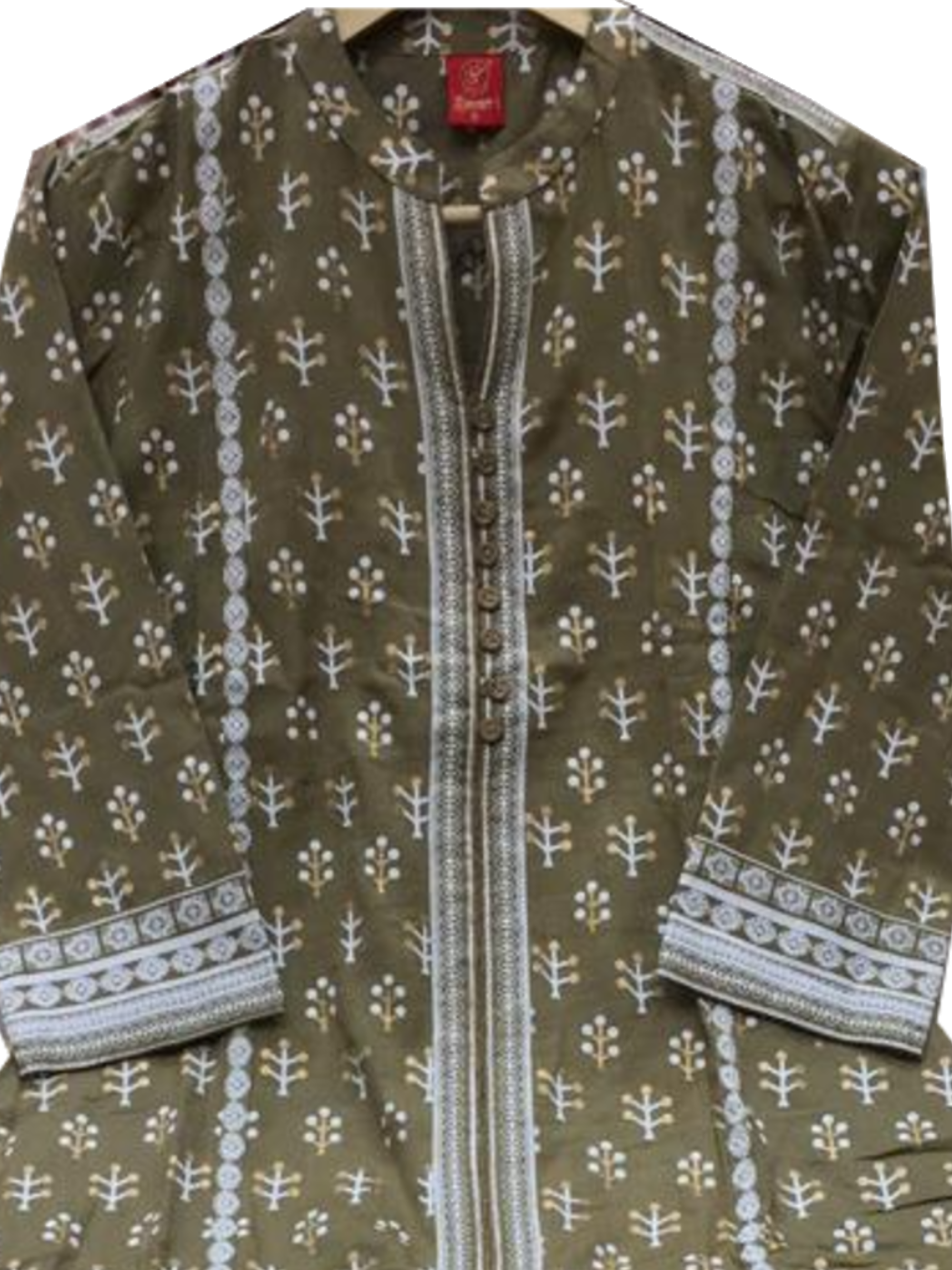 SH Block print Kurta w/Chikan Pants - 2 Colors - Vintage India NYC