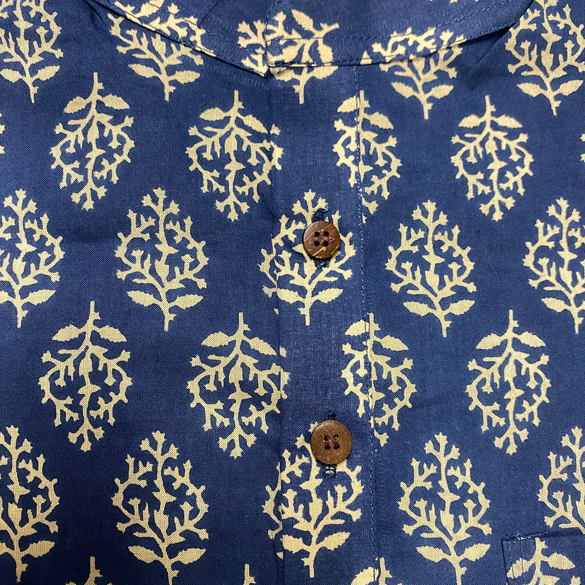 AR Mens Block Print Short Kurta - Vintage India NYC