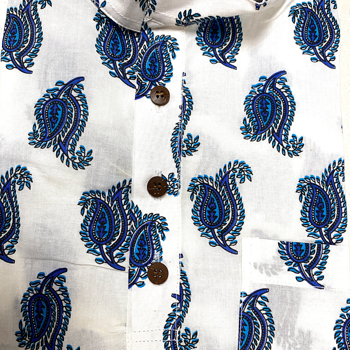 AR Mens Block Print Short Kurta - Vintage India NYC