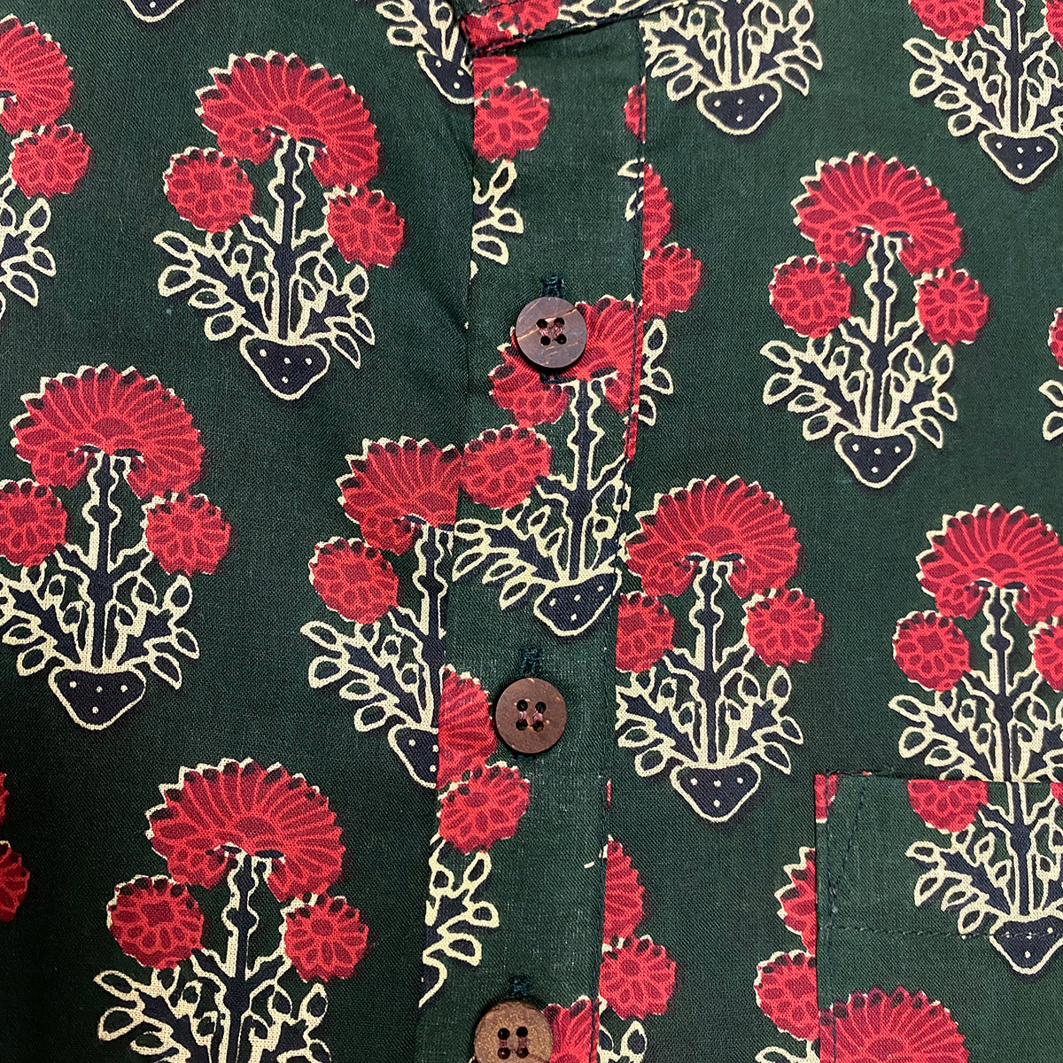 AR Mens Block Print Short Kurta - Vintage India NYC