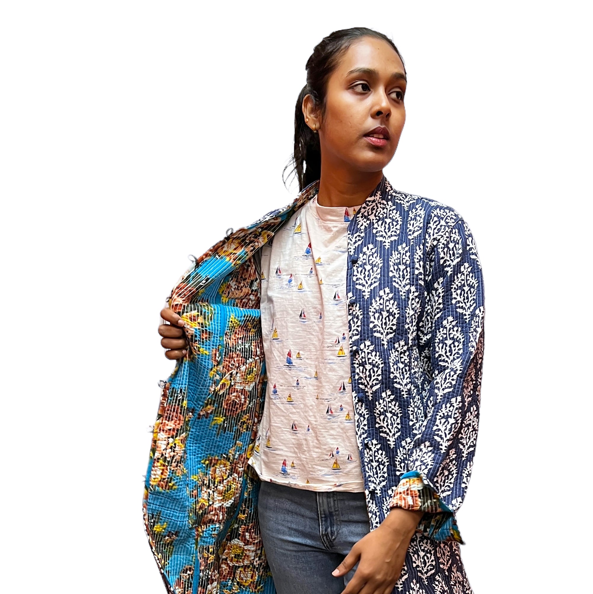 AR Reversible Quilted Long Jackets - Vintage India NYC